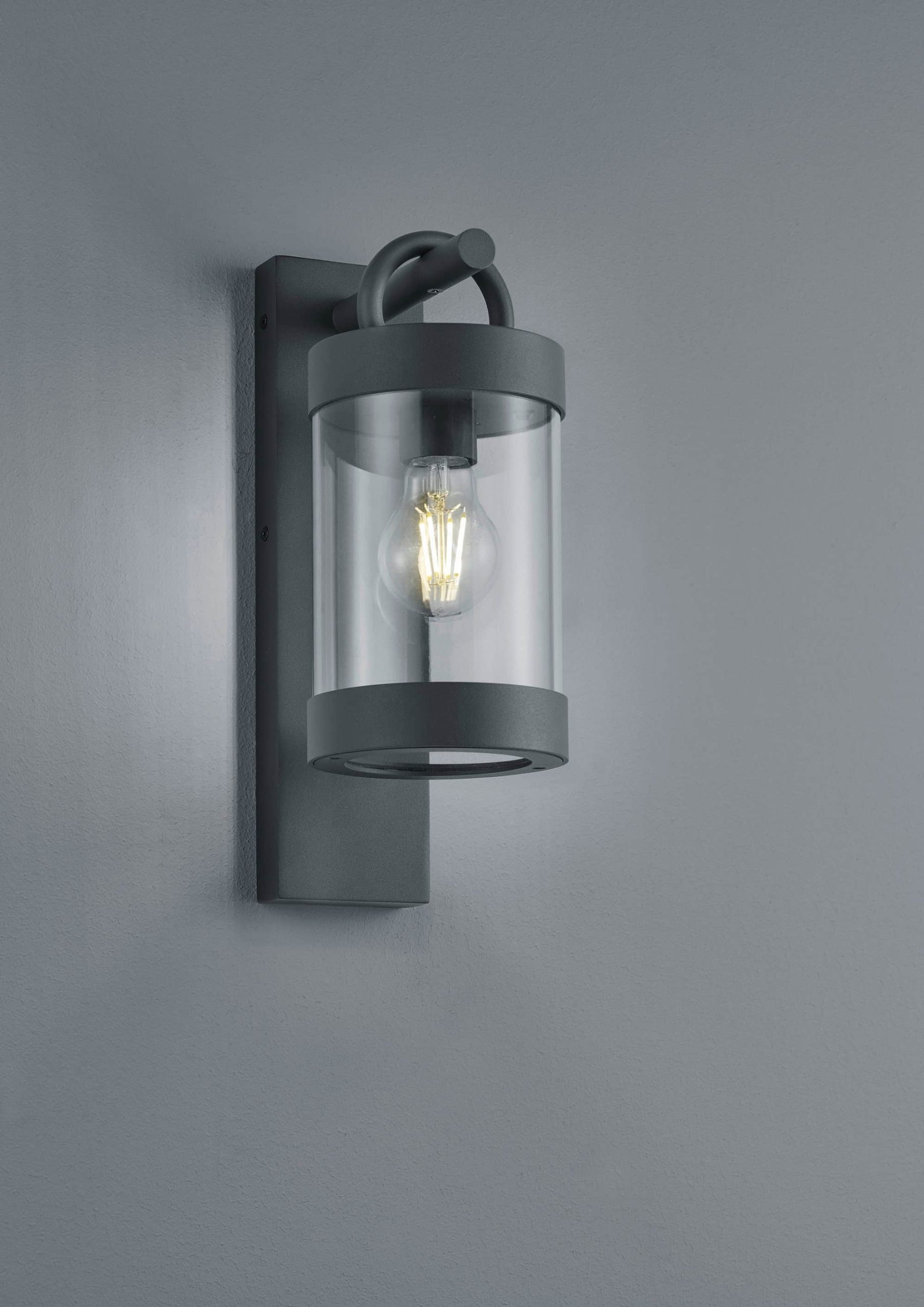 TRIO Leuchten Lampen TRIO Leuchten Sambesi Außen-Wandleuchte mit Dämmerungssensor, IP44, anthrazit, E27-Fassung, 12.5x33cm | Hochwertige LED-Außenbeleuchtung anthrazit