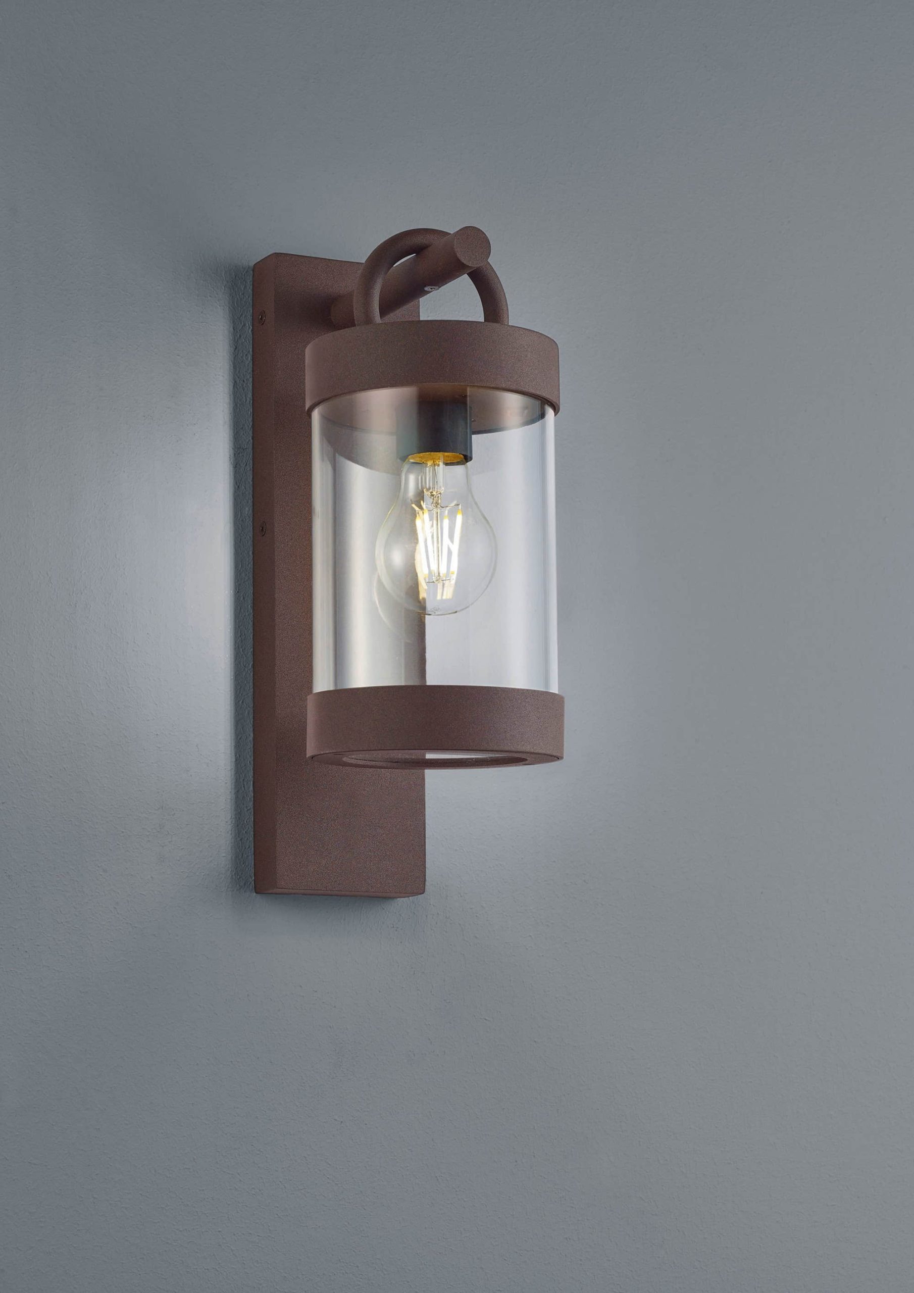 TRIO Leuchten TRIO Leuchten Sambesi Außen-Wandleuchte mit Dämmerungssensor, IP44, anthrazit, E27-Fassung, 12.5x33cm | Hochwertige LED-Außenbeleuchtung rostbraun Lampen