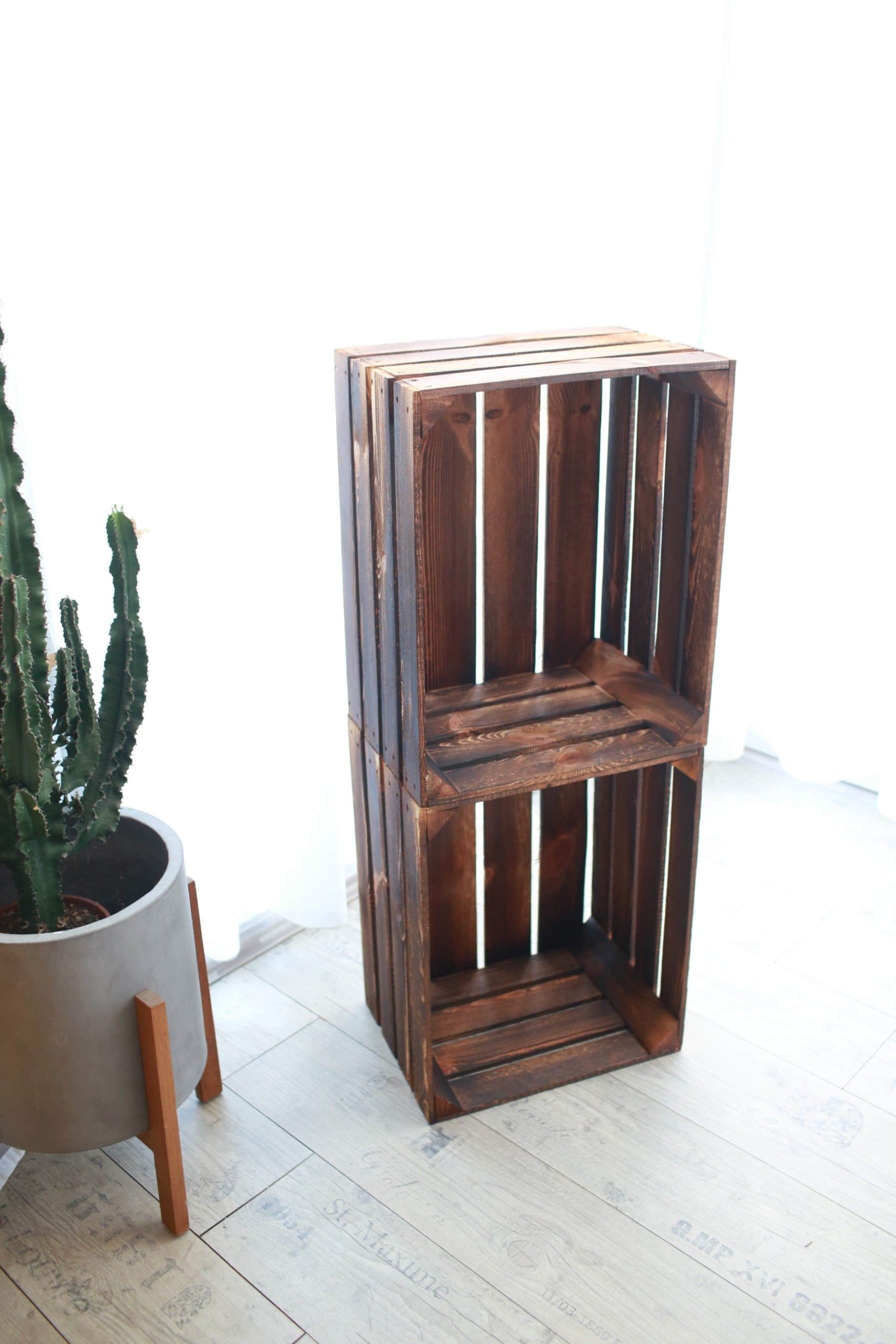 Teramico Vintage Flamed Wooden Crates 50x40x30cm - Rustic Storage Boxes for Wine, Shoes & Decor | Free Shipping Teramico Aufbewahrung