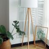 Lampen Tomons Tomons LED Stehlampe aus Holz im Skandinavischen Stil | Dimmbare 8W Stehleuchte für Wohnzimmer & Schlafzimmer | 148 cm Höhe | Modernes Design Weiß