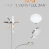 Tomons Lampen Tomons Modern LED Floor Lamp with Reading Light - Dimmable Stehleuchte, 3 Color Temperatures (3000K/4000K/6000K), Remote Control, Adjustable Arm - Silver Finish for Living Room & Bedroom Silber