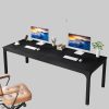 Tribesigns Tribesigns Computertisch 200x70x75cm – Doppelter PC-Bürotisch in Braun/Weiß mit E1-Partikelholz & verstärkter Metallkonstruktion Schwarz Tische