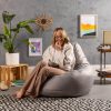 Veeva Recliner Gaming Sitzsack - Waterproof German-Made Bean Bag Chair with Ottoman for Adults & Kids hellgrau Sessel Veeva