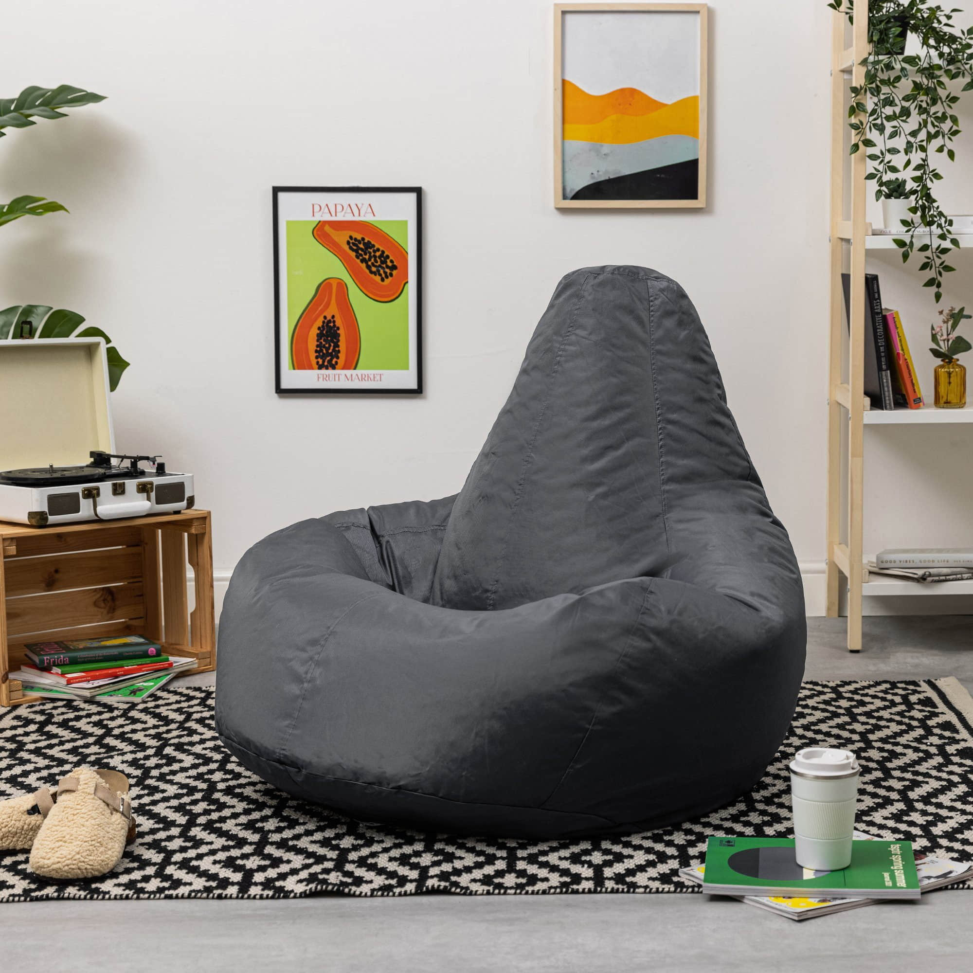 Veeva Veeva Recliner Gaming Sitzsack - Waterproof German-Made Bean Bag Chair with Ottoman for Adults & Kids grau Sessel