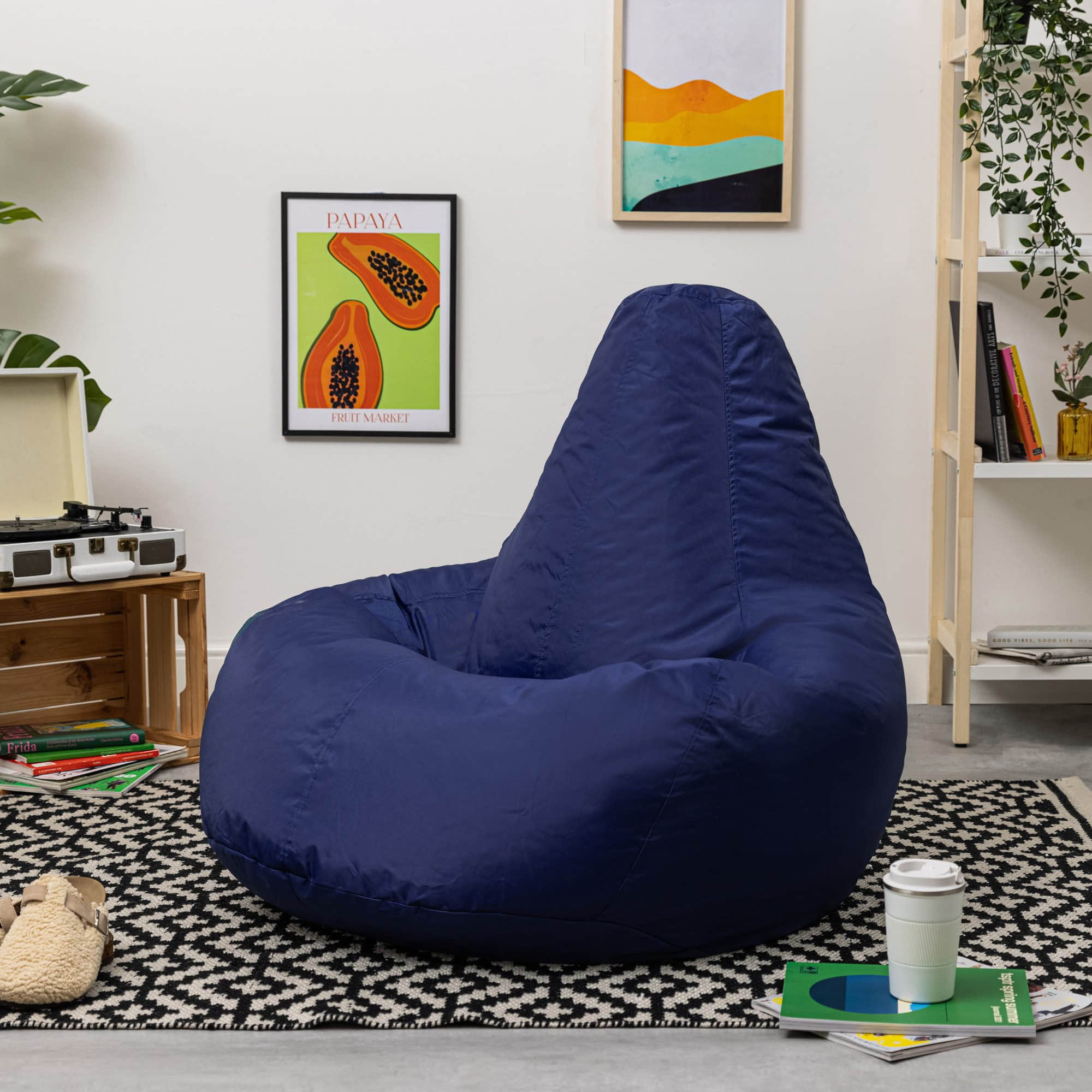 Veeva Veeva Recliner Gaming Sitzsack - Waterproof German-Made Bean Bag Chair with Ottoman for Adults & Kids navyblau Sessel