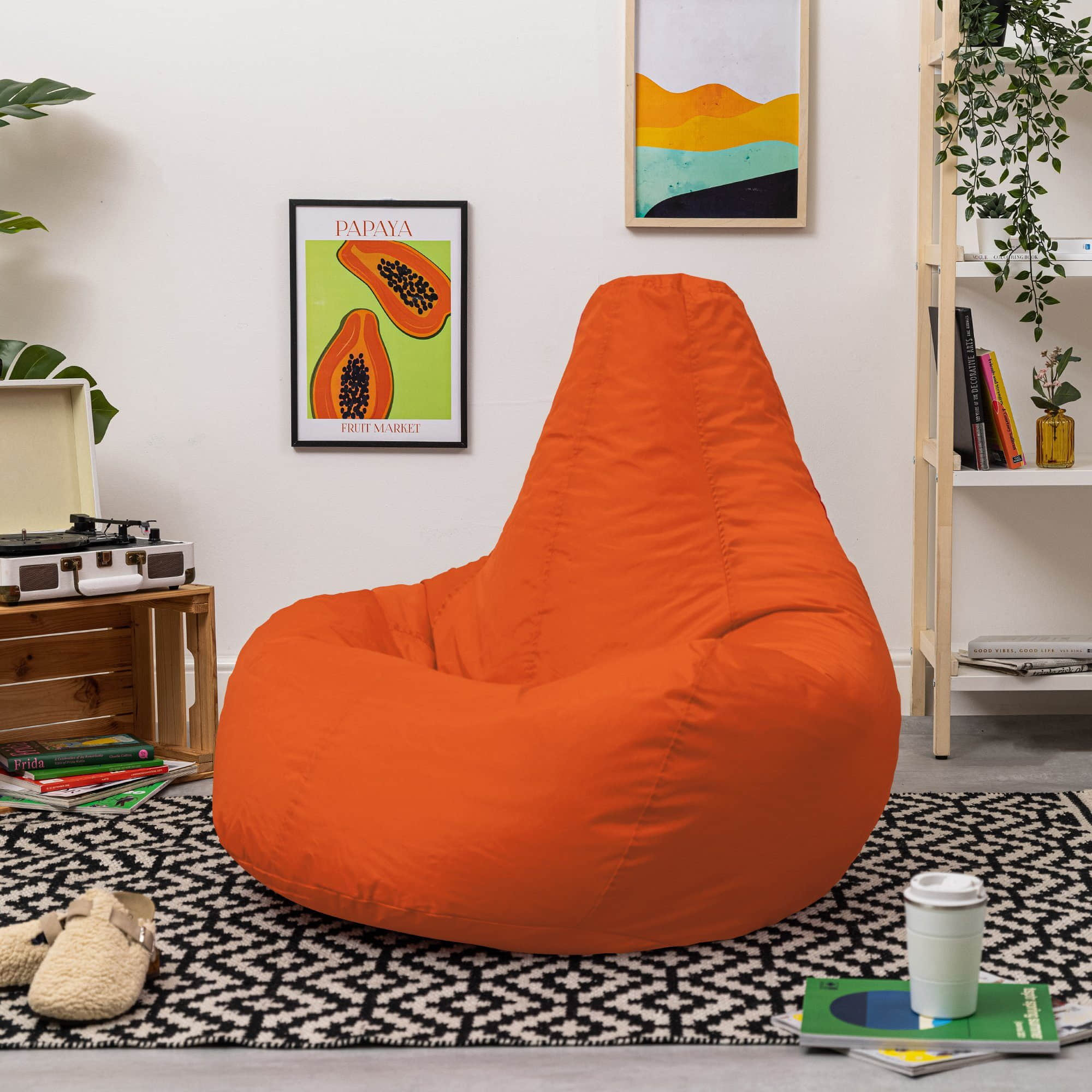 Sessel Veeva Veeva Recliner Gaming Sitzsack - Waterproof German-Made Bean Bag Chair with Ottoman for Adults & Kids orange