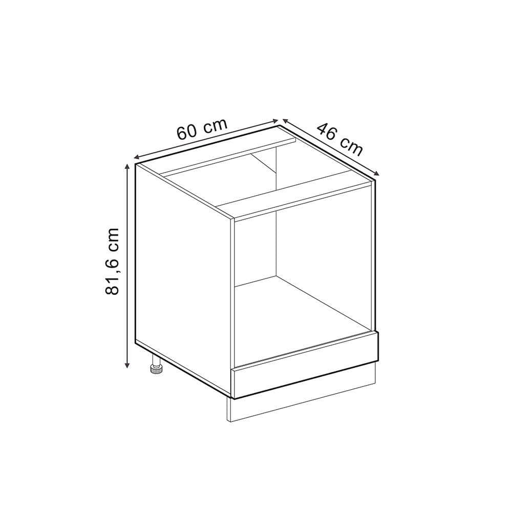 Vicco Vicco R-Line Herdumbauschrank 60 cm - Hochwertiger Ofenschrank in Artisan-Eiche | Modularer Küchenumbauschrank mit höhenverstellbaren Füßen | Made in Germany Schwarz Ho Schränke