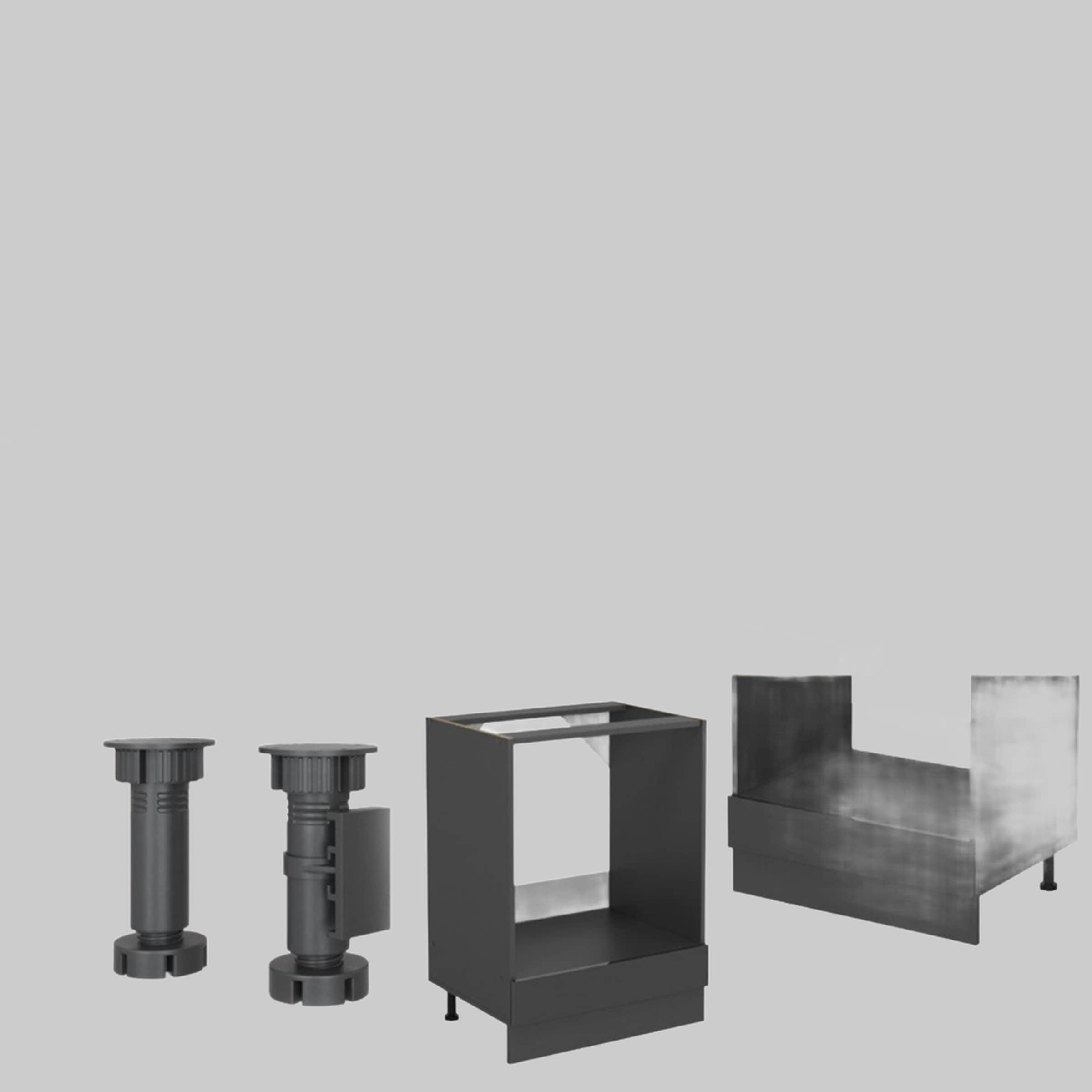 Schränke Vicco Vicco R-Line Herdumbauschrank 60 cm - Hochwertiger Ofenschrank in Artisan-Eiche | Modularer Küchenumbauschrank mit höhenverstellbaren Füßen | Made in Germany Anthrazit