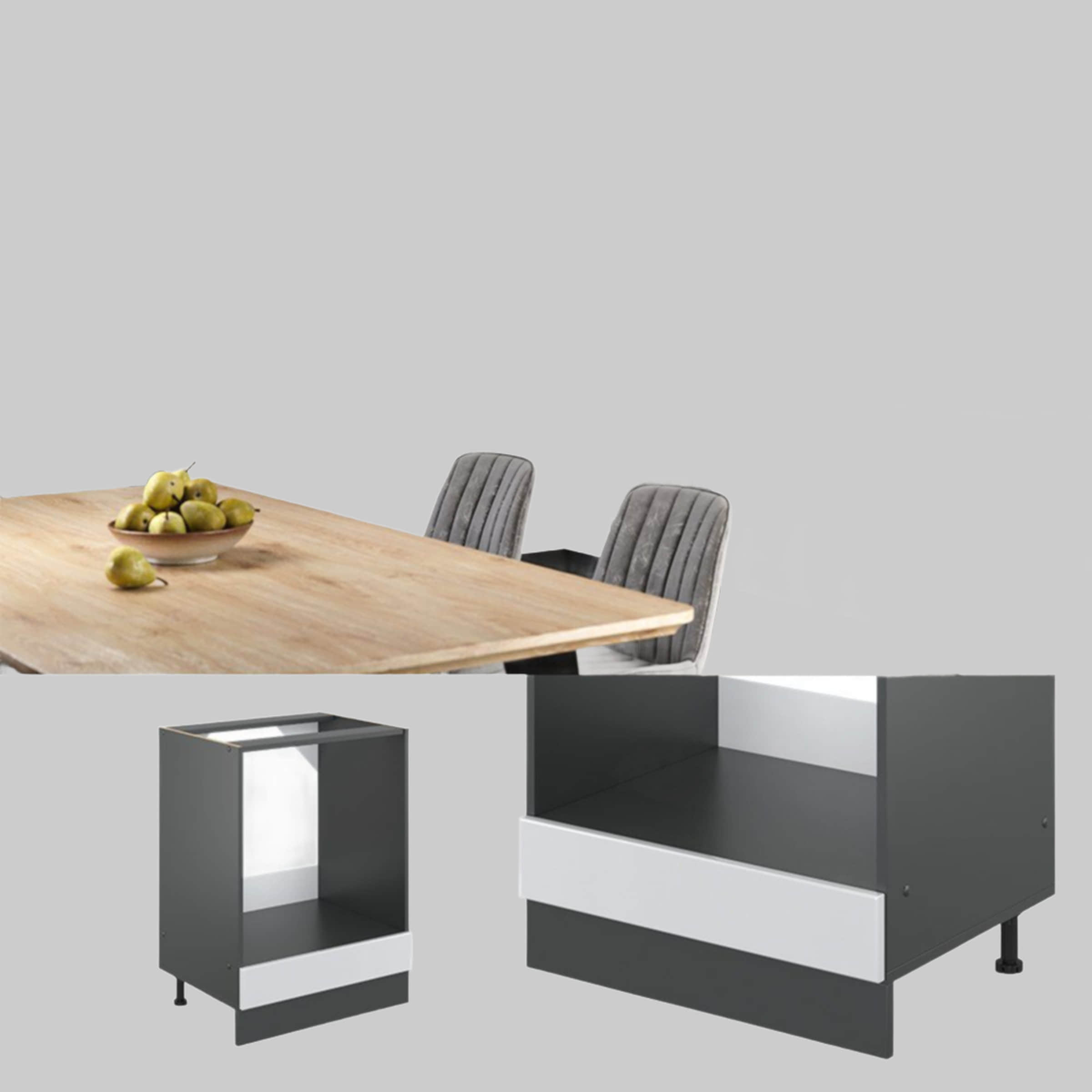 Schränke Vicco Vicco R-Line Herdumbauschrank 60 cm - Hochwertiger Ofenschrank in Artisan-Eiche | Modularer Küchenumbauschrank mit höhenverstellbaren Füßen | Made in Germany Weiß Hochg