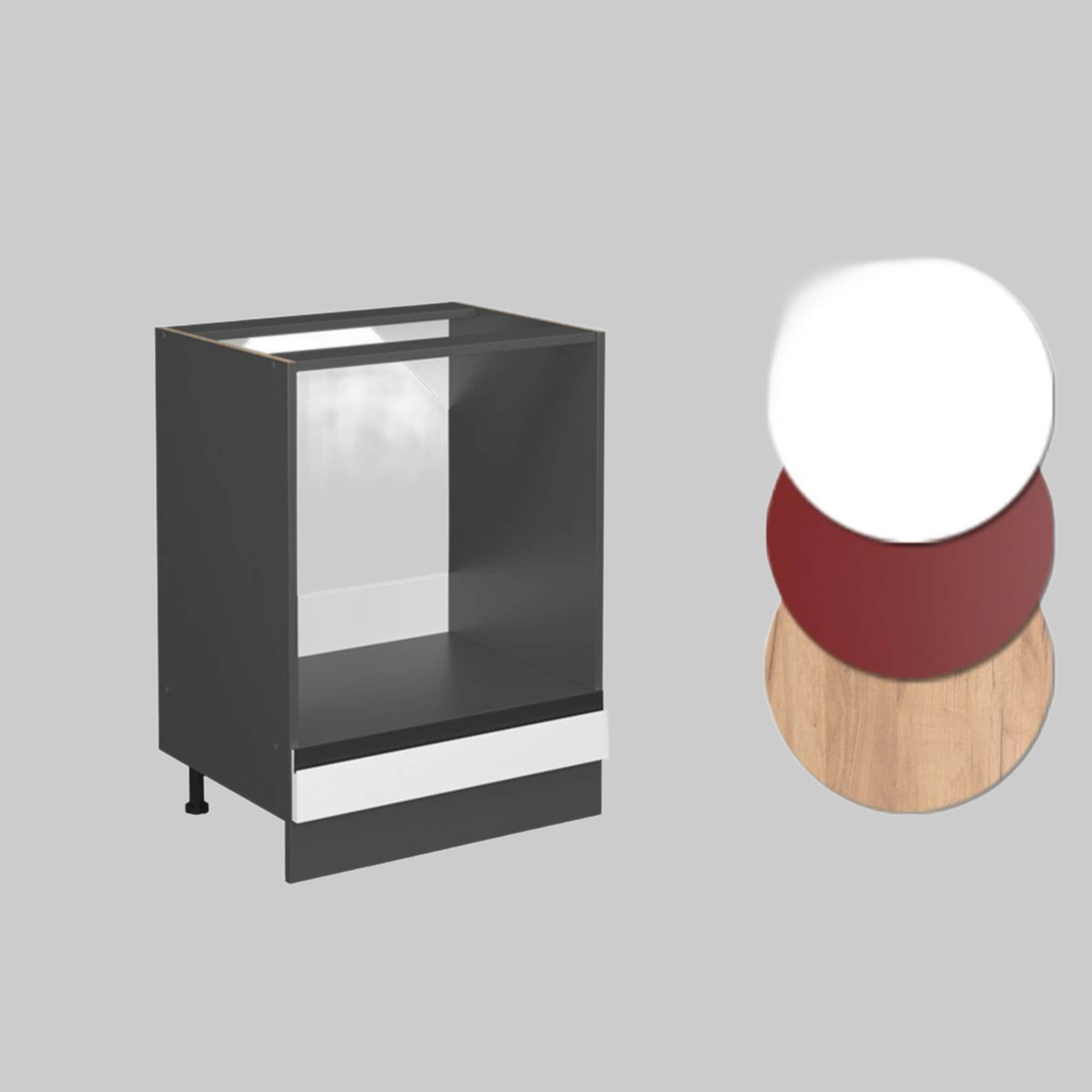 Vicco Vicco R-Line Herdumbauschrank 60 cm - Hochwertiger Ofenschrank in Artisan-Eiche | Modularer Küchenumbauschrank mit höhenverstellbaren Füßen | Made in Germany Weiß Schränke