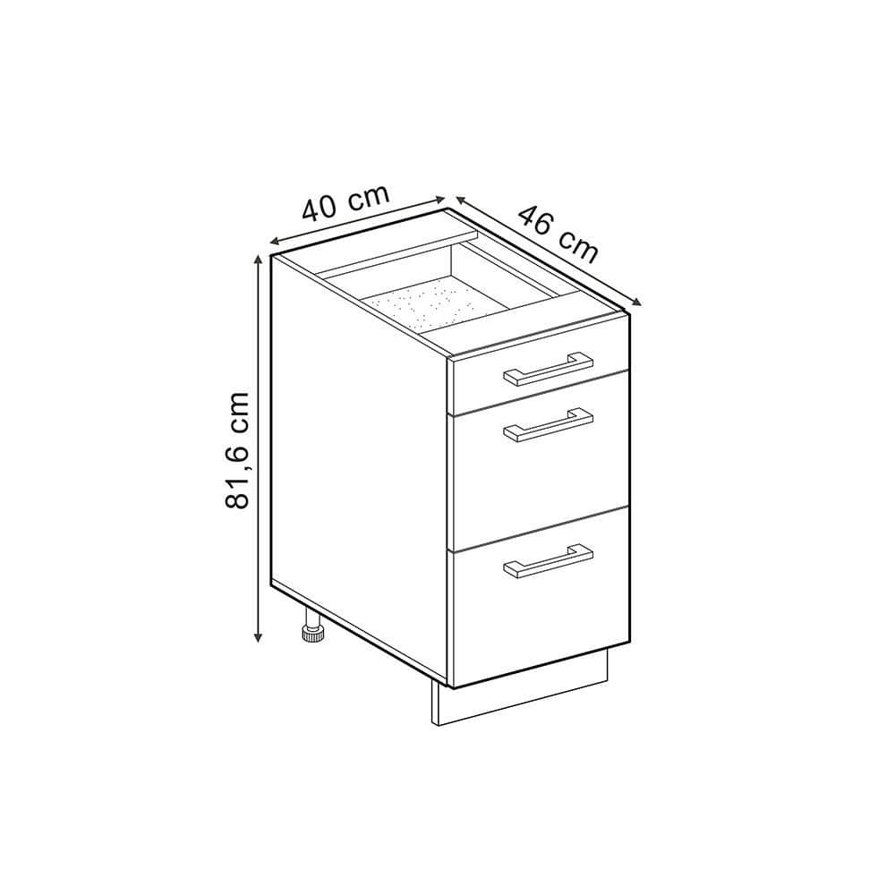 Vicco Vicco R-Line Unterschrank Anthrazit 60 cm ohne Arbeitsplatte | Modulares Küchensystem | Höhenverstellbar | Langlebiges Küchenmöbel Beton Schränke