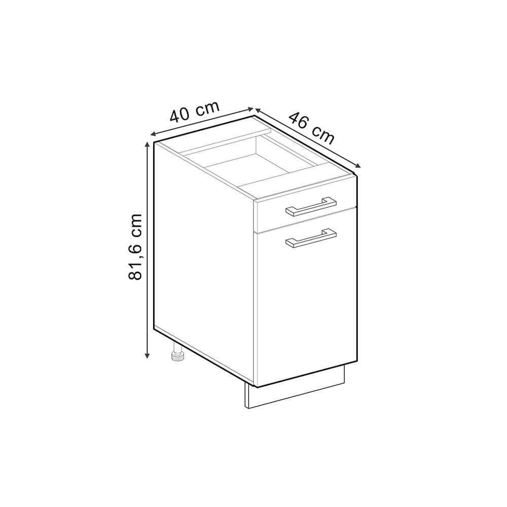 Vicco R-Line Unterschrank Anthrazit 60 cm ohne Arbeitsplatte | Modulares Küchensystem | Höhenverstellbar | Langlebiges Küchenmöbel Bordeaux H Schränke Vicco