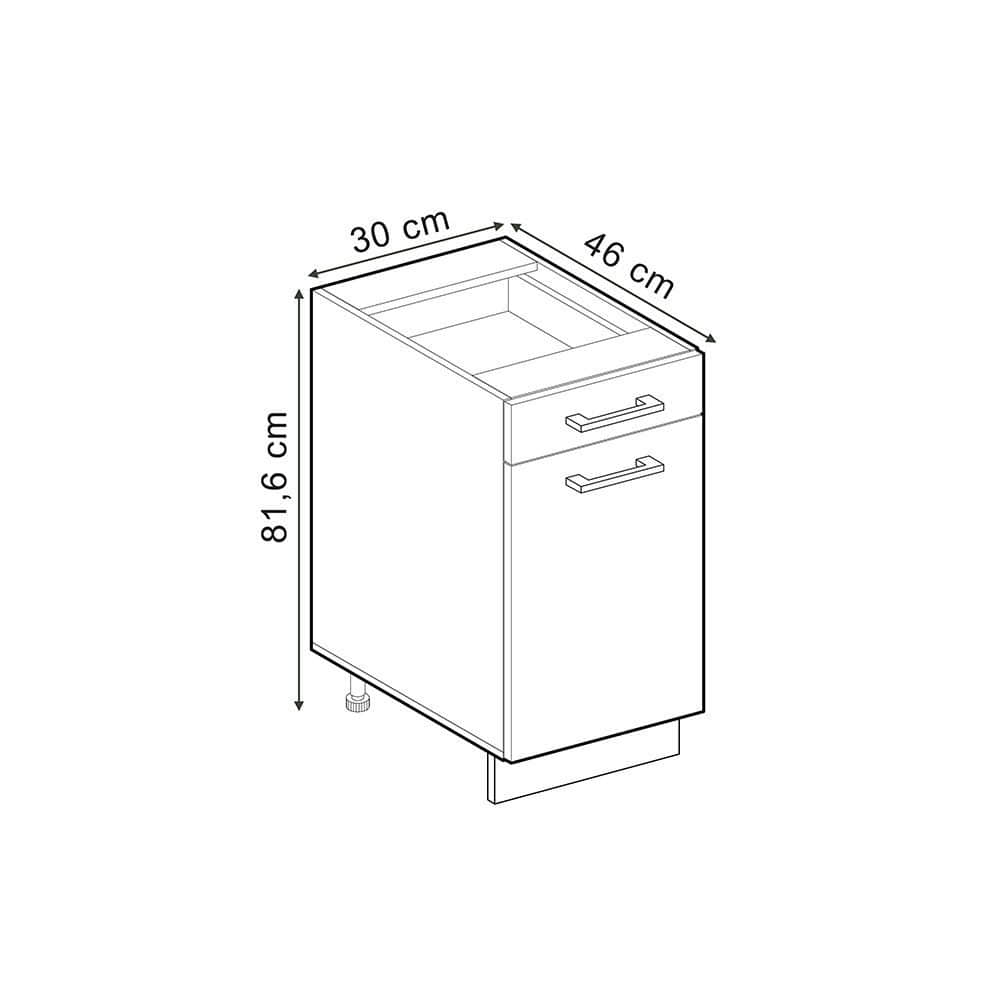 Vicco Vicco R-Line Unterschrank Anthrazit 60 cm ohne Arbeitsplatte | Modulares Küchensystem | Höhenverstellbar | Langlebiges Küchenmöbel Anthrazit Schränke