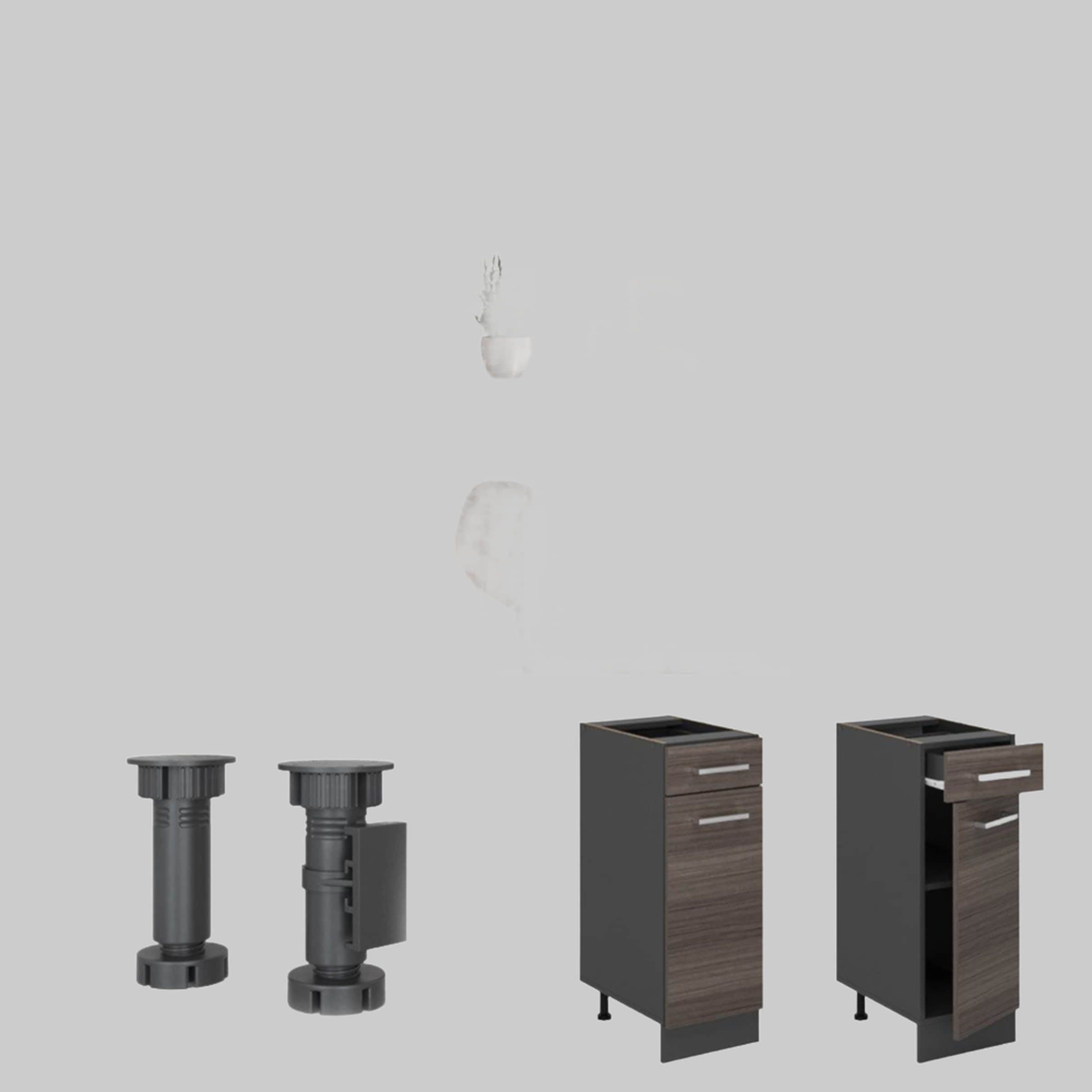 Vicco R-Line Unterschrank Anthrazit 60 cm ohne Arbeitsplatte | Modulares Küchensystem | Höhenverstellbar | Langlebiges Küchenmöbel Edelgrau Vicco Schränke