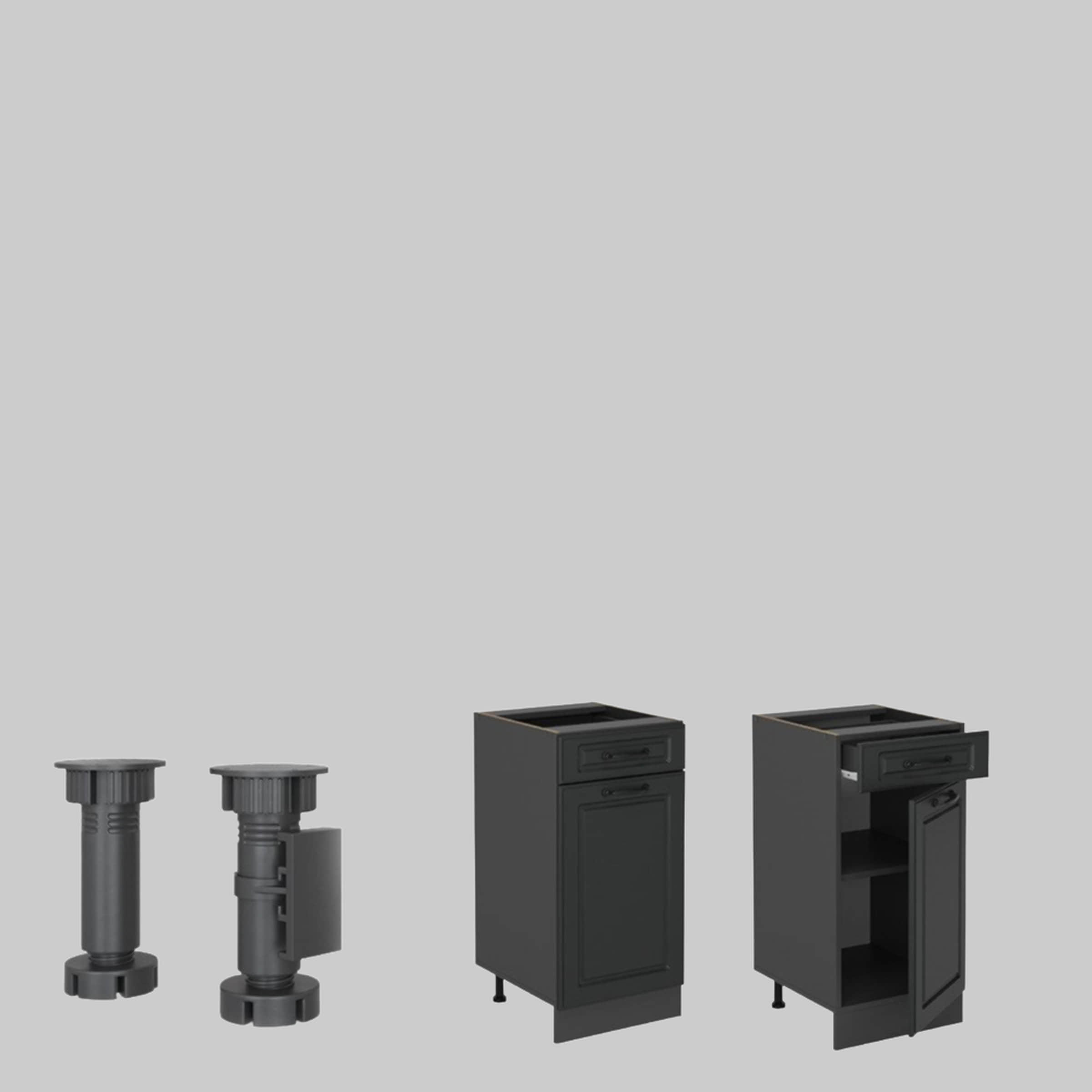 Vicco R-Line Unterschrank Anthrazit 60 cm ohne Arbeitsplatte | Modulares Küchensystem | Höhenverstellbar | Langlebiges Küchenmöbel Anthrazit Schränke Vicco