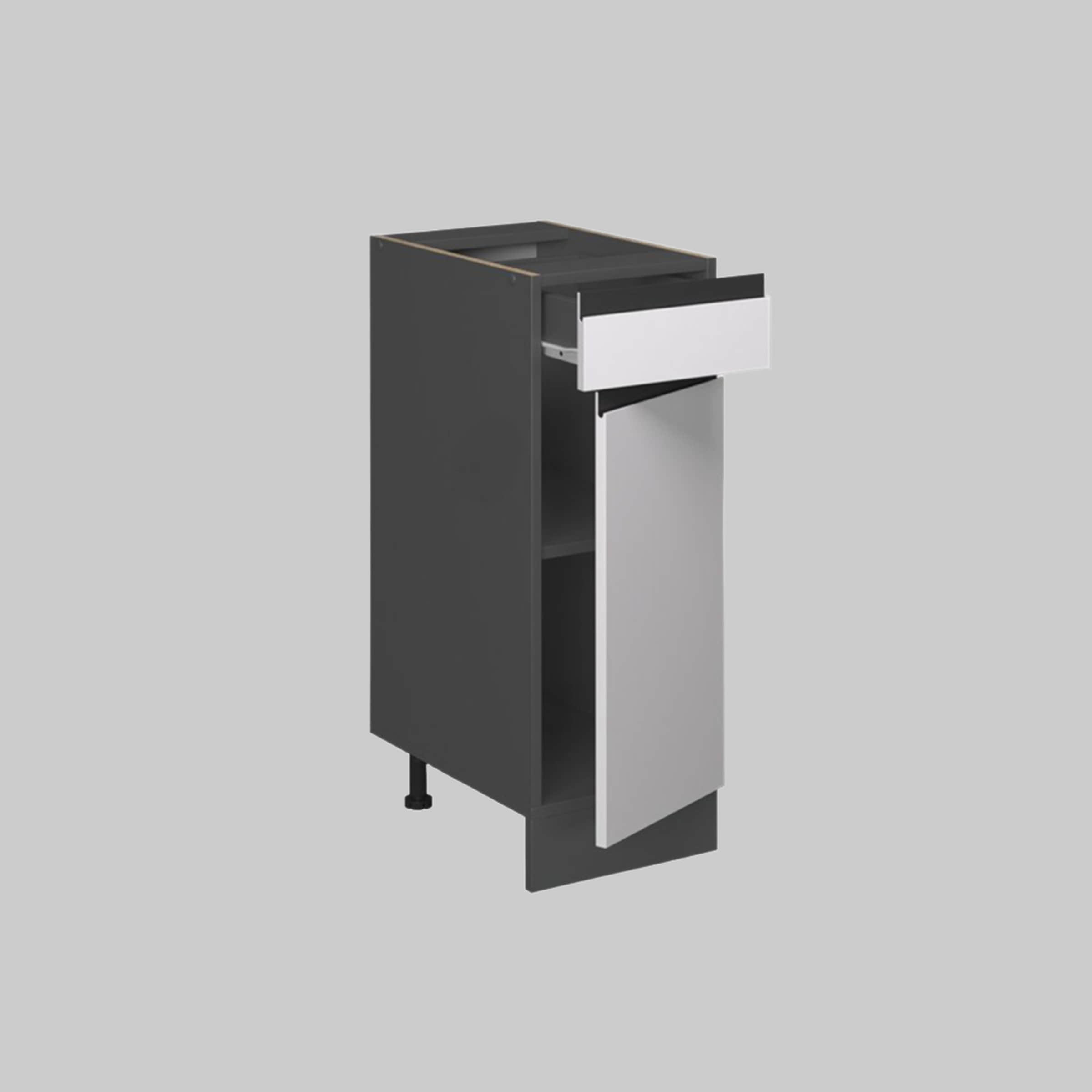 Vicco Schränke Vicco R-Line Unterschrank Anthrazit 60 cm ohne Arbeitsplatte | Modulares Küchensystem | Höhenverstellbar | Langlebiges Küchenmöbel Weiß