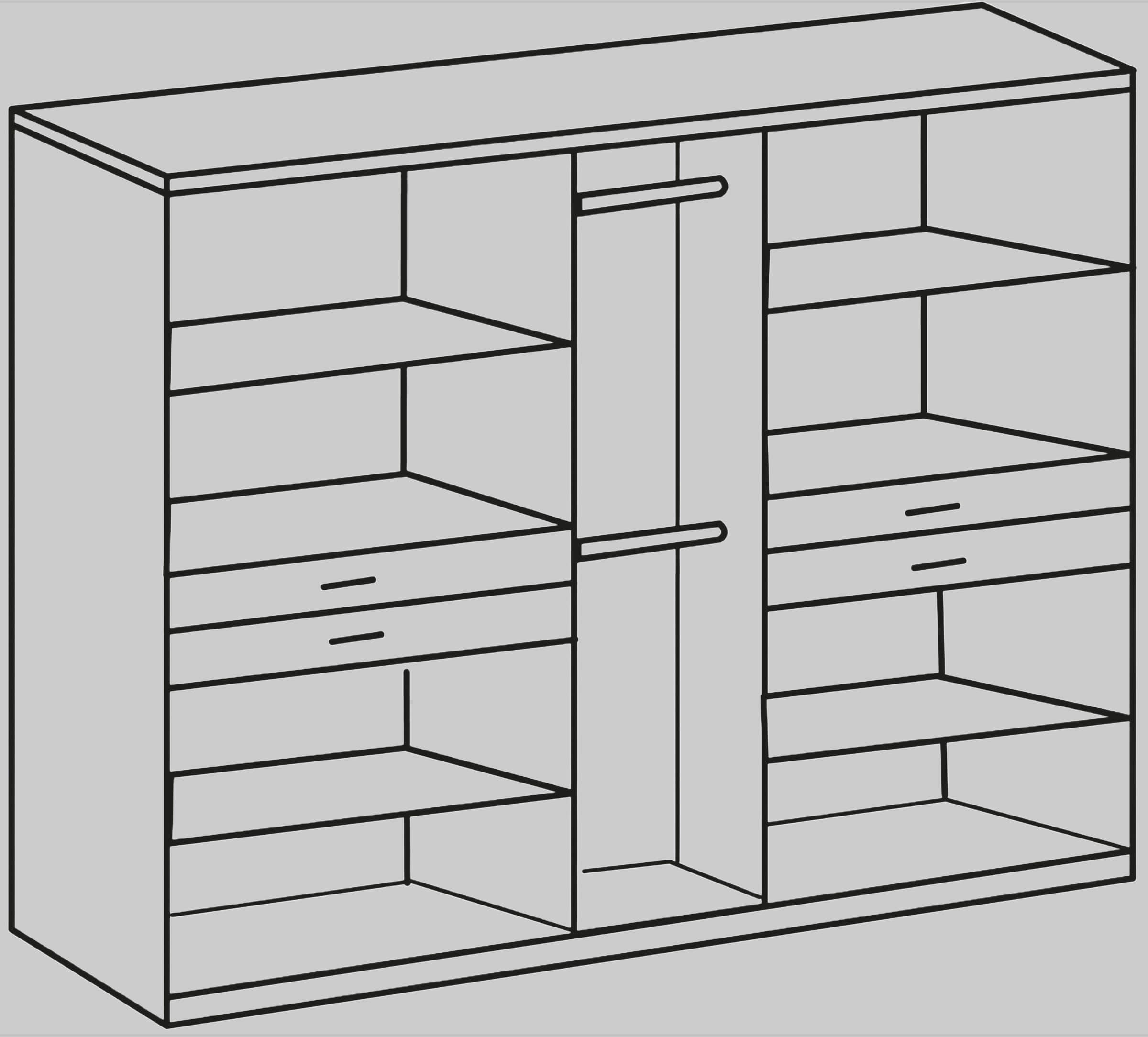 Wimex Drehtürenschrank Taiga | Moderner Kleiderschrank mit Spiegel & Schubladen | 3 Innenausstattungsvarianten | 225/270cm Breite | Made in Germany strukturei Wimex Schränke