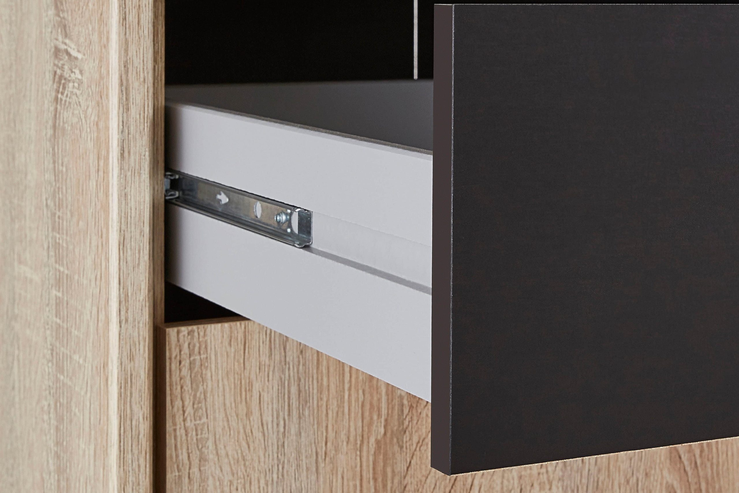 Wimex Schränke Wimex Drehtürenschrank Taiga | Moderner Kleiderschrank mit Spiegel & Schubladen | 3 Innenausstattungsvarianten | 225/270cm Breite | Made in Germany weiß/ flag