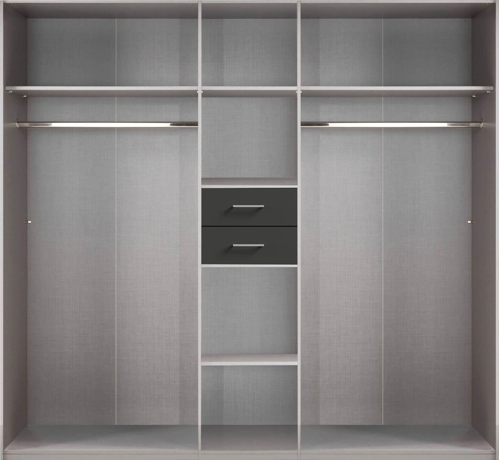 Wimex Kleiderschrank Diver | Drehtürenschrank mit Spiegel & Schubladen | 225cm oder 270cm Breite | 3 Innenausstattungsvarianten | beige/plankeneichefarben/graphit | Bestseller Schlafzimmerschrank artisan ei Wimex Schränke