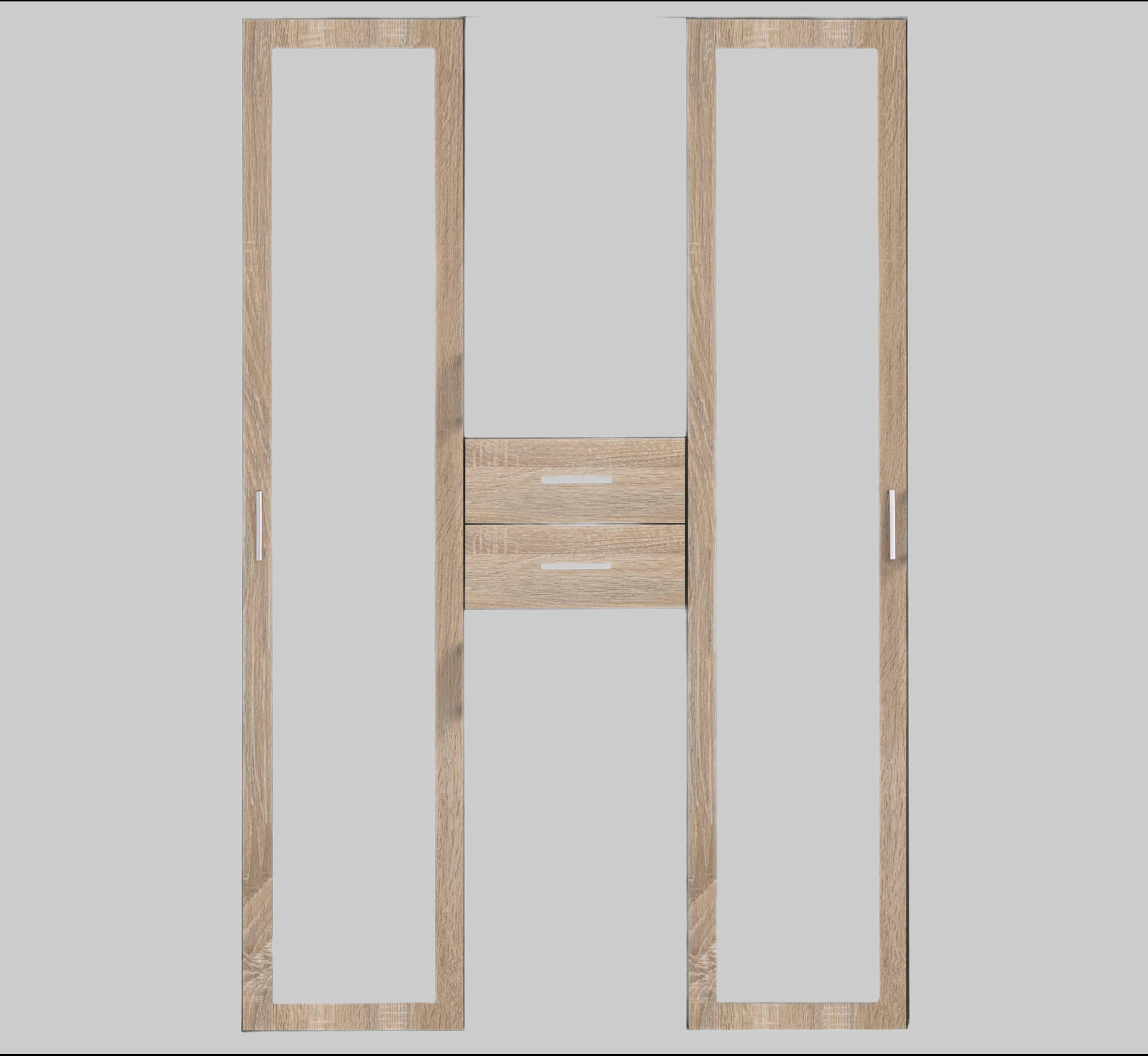 Wimex Kleiderschrank Diver | Drehtürenschrank mit Spiegel & Schubladen | 225cm oder 270cm Breite | 3 Innenausstattungsvarianten | beige/plankeneichefarben/graphit | Bestseller Schlafzimmerschrank weiß/struk Wimex Schränke
