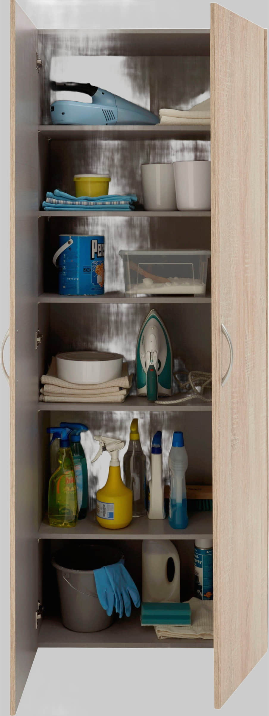 Schränke Wimex Wimex Multiraumkonzept Schrank 2-Türig Weiß | 40x80x185 cm | 5 Einlegeböden | Hochwertiger Holzwerkstoff | Stauraumwunder für Schlafzimmer & Flur Eiche säge