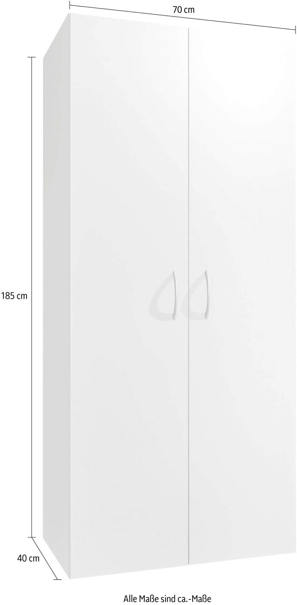 Schränke Wimex Wimex Multiraumkonzept Schrank 2-Türig Weiß | 40x80x185 cm | 5 Einlegeböden | Hochwertiger Holzwerkstoff | Stauraumwunder für Schlafzimmer & Flur Eiche säge