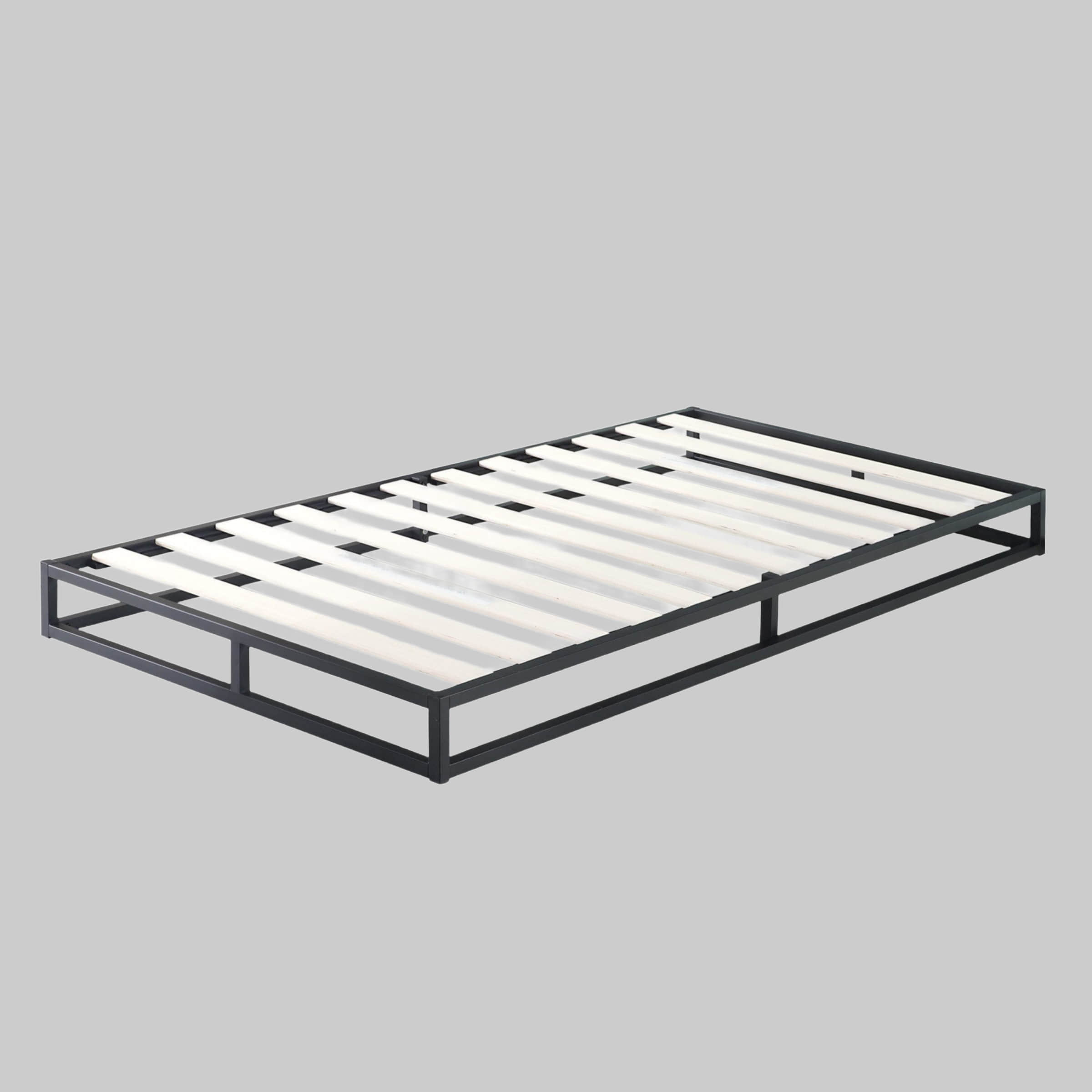 Betten ZINUS ZINUS Joseph Metallbettgestell mit Holzlattenrost | Modernes Platform-Bett mit Stauraum | Einfache Montage | 5-Jahres-Garantie | 90x200cm/140x200cm/180x200cm Schwarz