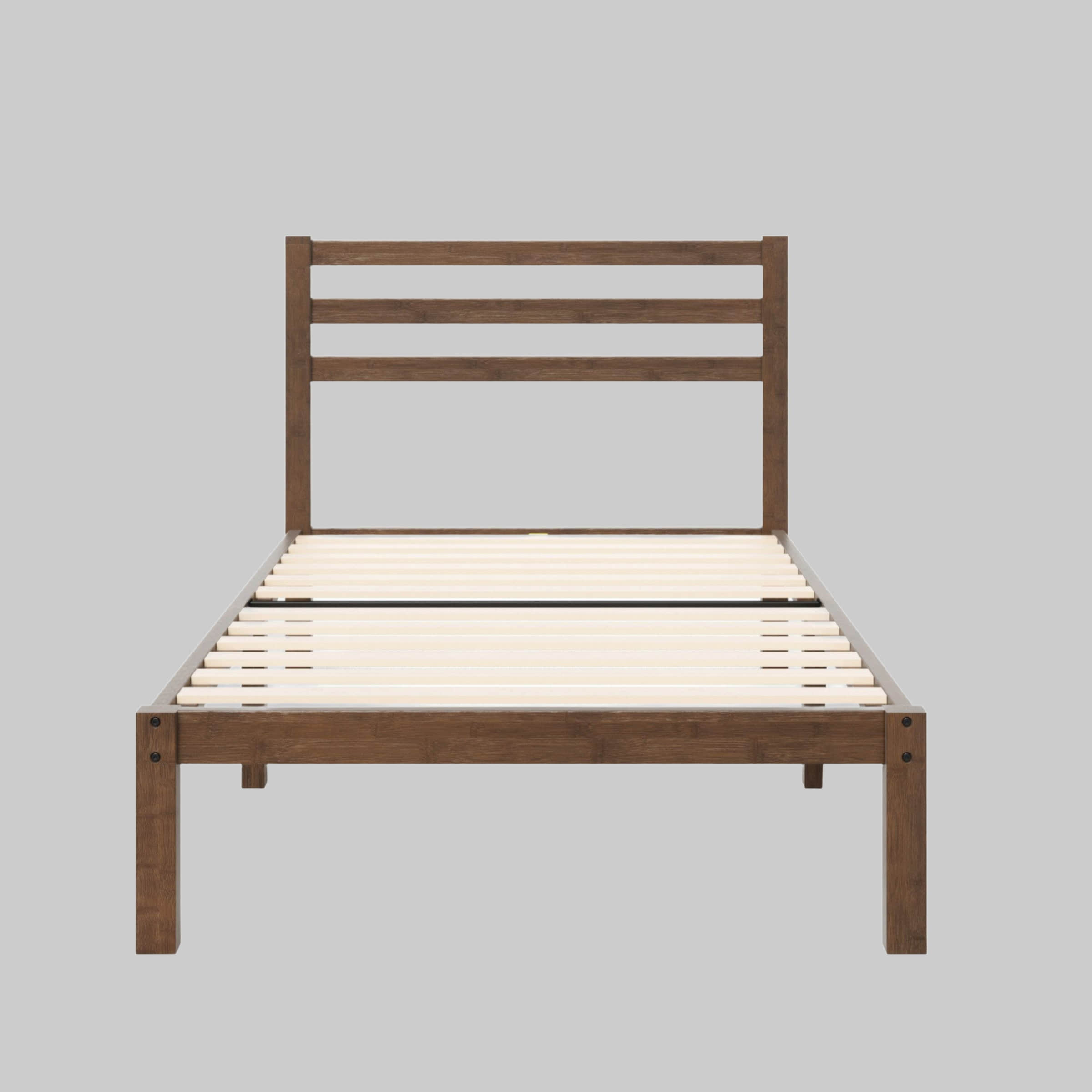 ZINUS ZINUS Leni Massivholz-Bettgestell mit Unterbett-Stauraum | Nachhaltiges Bambus-Bett (90x200 cm) inkl. Holzlattenrost & Kopfteil | 5 Jahre Garantie Braun Betten