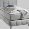 andas Boxspringbett Salo | Inkl. Premium-Topper | 6 Breiten (90-200cm) | 2 Härtegrade + TFK H4 Option | Elegantes Karostepp-Kopfteil hellgrau Betten andas