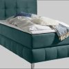 andas andas Boxspringbett Salo | Inkl. Premium-Topper | 6 Breiten (90-200cm) | 2 Härtegrade + TFK H4 Option | Elegantes Karostepp-Kopfteil petrol Betten