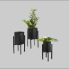 Dekoration andas andas Pajala Metal Plant Pot Stand Set (3-Piece) - Black/Gray Modern Indoor Flower Pots with Geometric Design - Various Sizes for Home Decor schwarz