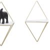 andas Regale andas 'Rauten Rudel' 5-Piece Geometric Wall Shelf Set - Modern Metal Diamond-Shaped Decor Shelves for Home & Office gold/weiß