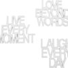 andas Wall Decor Set: Live every Moment - Love beyond Words - Laugh every Day (3-Piece Inspirational Quotes, FSC® Certified MDF, 30x20cm Each) Dekoration andas