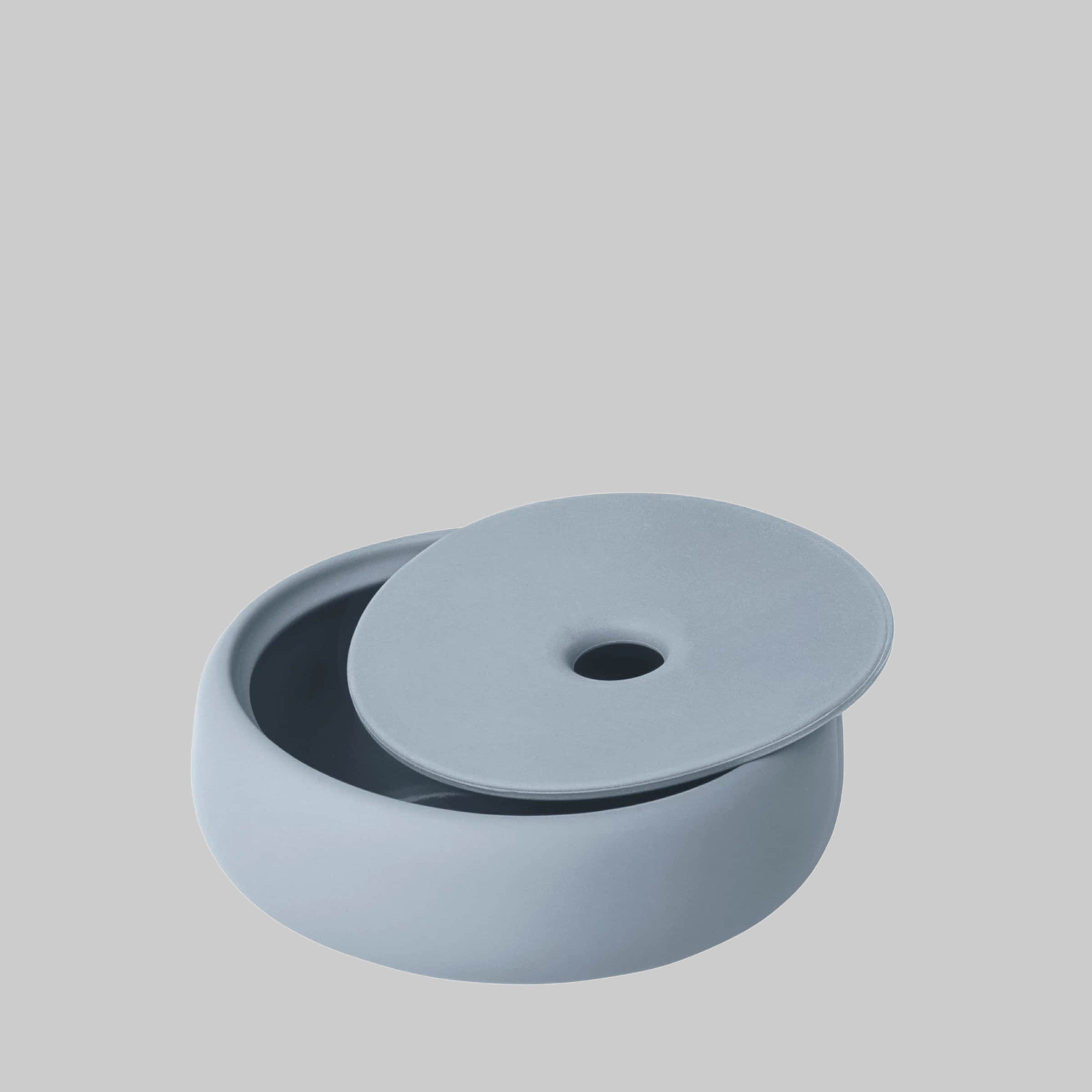 Aufbewahrung blomus blomus SONO Aufbewahrungsdose - Hochwertige Keramik-Dose mit Silikon-Deckel (12cm Ø) - Moderner Organizer für Bad, Büro & Haushalt - 6 Farben wählbar Ashley Blue