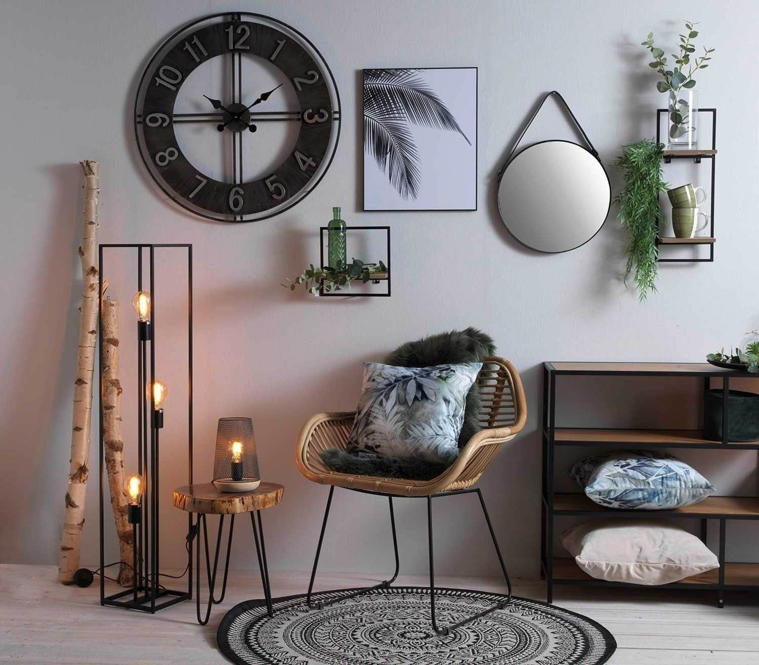 casa NOVA Stehlampe HAMPER - Moderne Metall-Standleuchte schwarz, 120 cm, 3x E27, Fußschalter, ohne Leuchtmittel casa NOVA Lampen