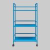 loft24 Tische loft24 Industrial Metal Serving Cart - 3-Tier Mobile Bar Trolley with Lockable Wheels (43cm Wide, Mint Finish) blau