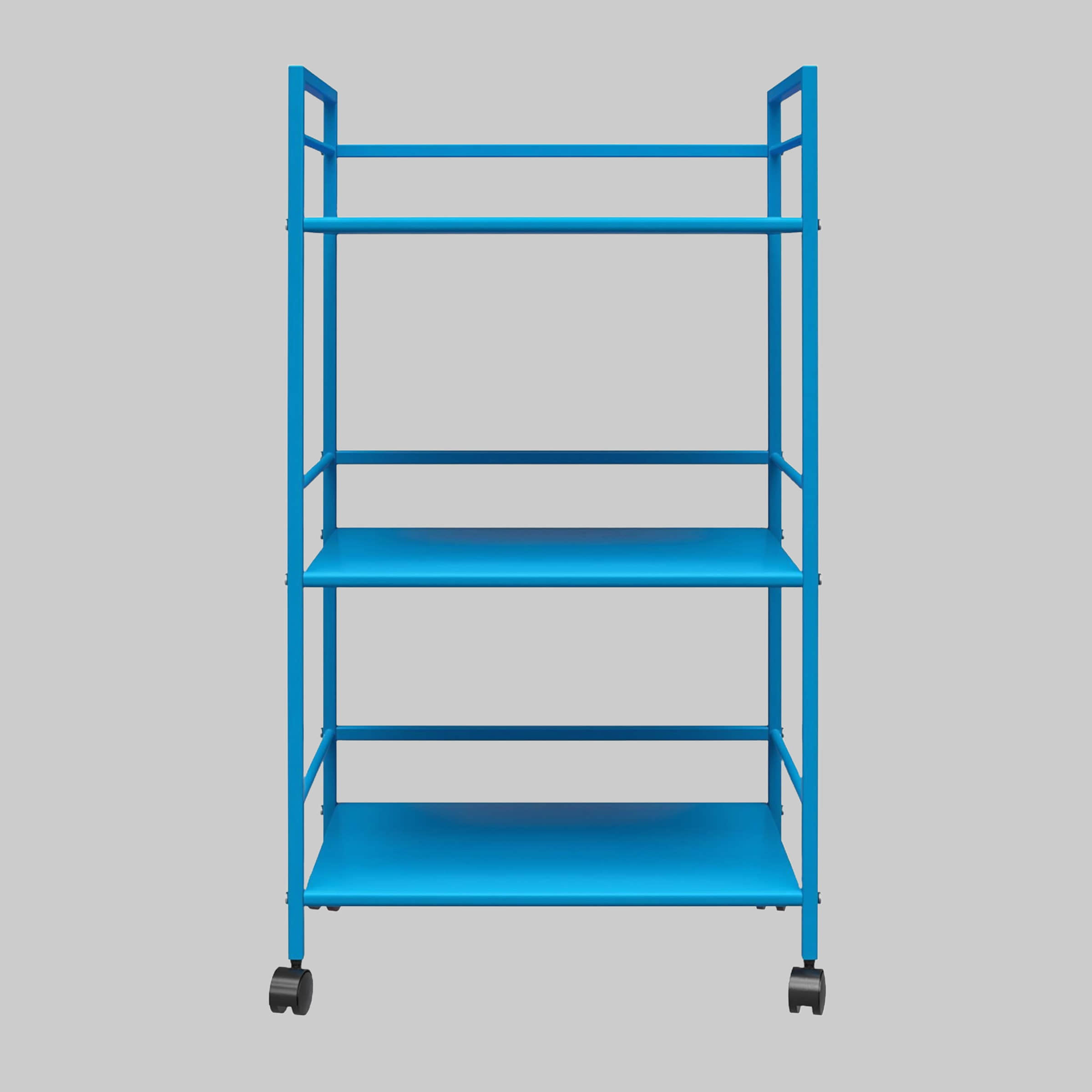 loft24 Tische loft24 Industrial Metal Serving Cart - 3-Tier Mobile Bar Trolley with Lockable Wheels (43cm Wide, Mint Finish) blau