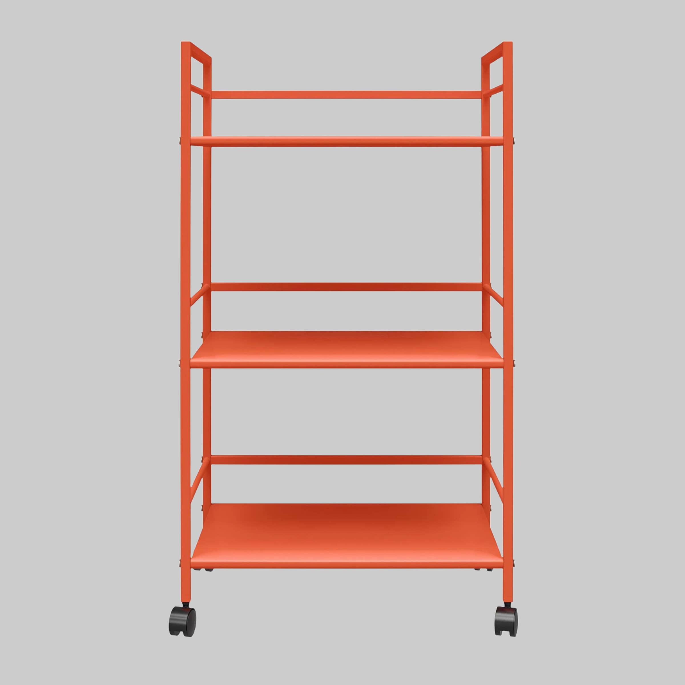 Tische loft24 loft24 Industrial Metal Serving Cart - 3-Tier Mobile Bar Trolley with Lockable Wheels (43cm Wide, Mint Finish) orange