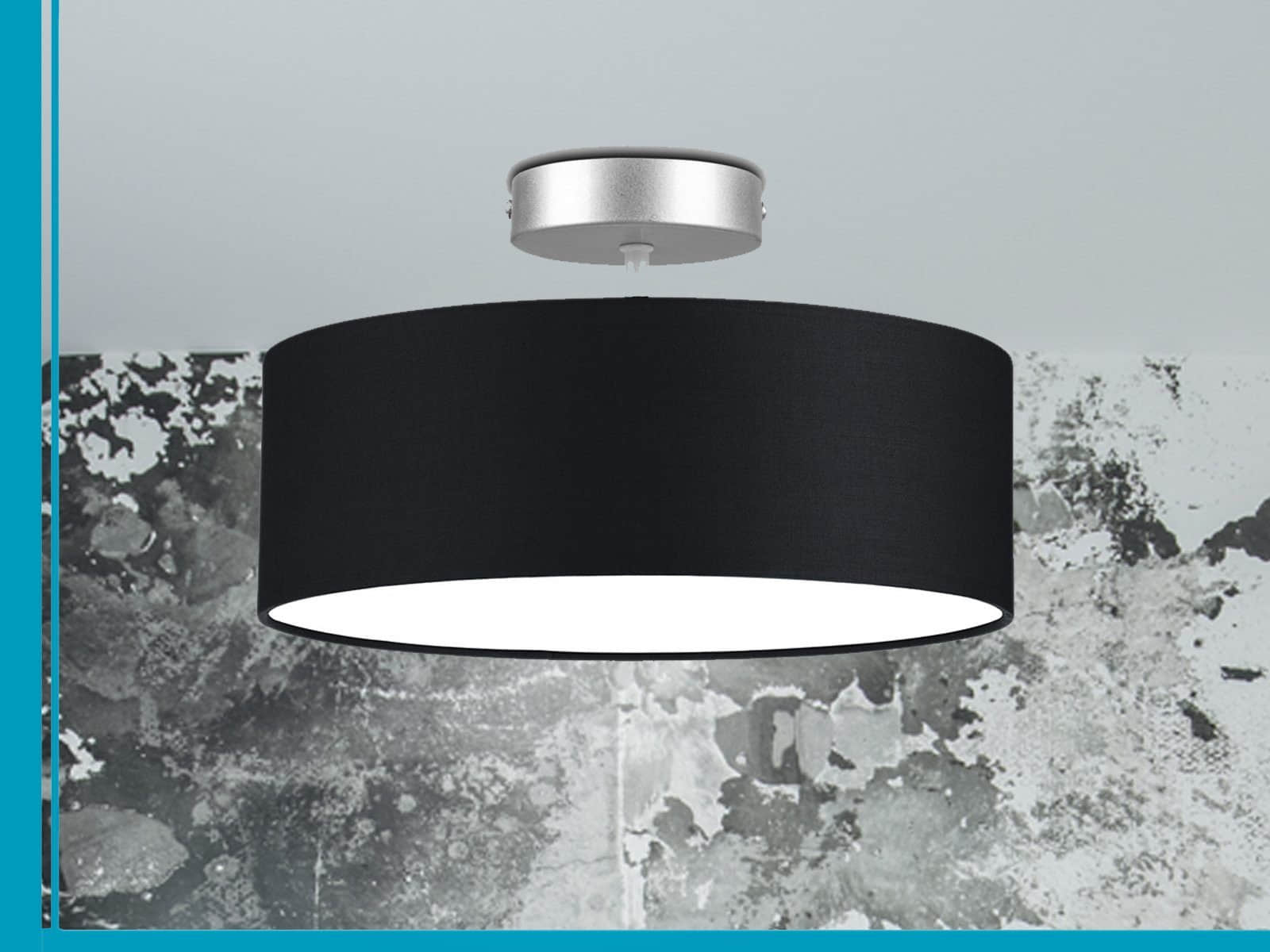 Lampen meineWunschleuchte meineWunschleuchte CALMA Deckenleuchte mit Stoffschirm (Ø30cm, braun-grau) – 2x E14, dimmbar, 16cm Höhe, ohne Leuchtmittel | Moderne Wohnzimmerlampe Schwarz
