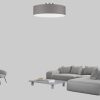 meineWunschleuchte CALMA Deckenleuchte mit Stoffschirm (Ø30cm, braun-grau) – 2x E14, dimmbar, 16cm Höhe, ohne Leuchtmittel | Moderne Wohnzimmerlampe Braun-Grau Lampen meineWunschleuchte