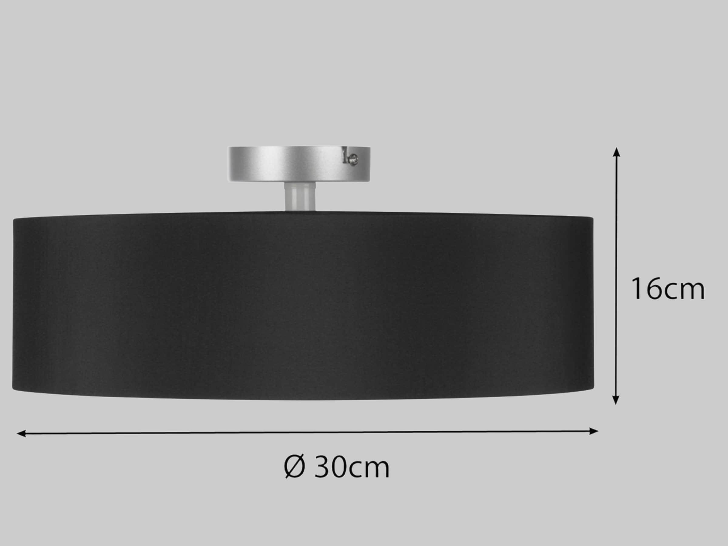 Lampen meineWunschleuchte meineWunschleuchte CALMA Deckenleuchte mit Stoffschirm (Ø30cm, braun-grau) – 2x E14, dimmbar, 16cm Höhe, ohne Leuchtmittel | Moderne Wohnzimmerlampe Schwarz
