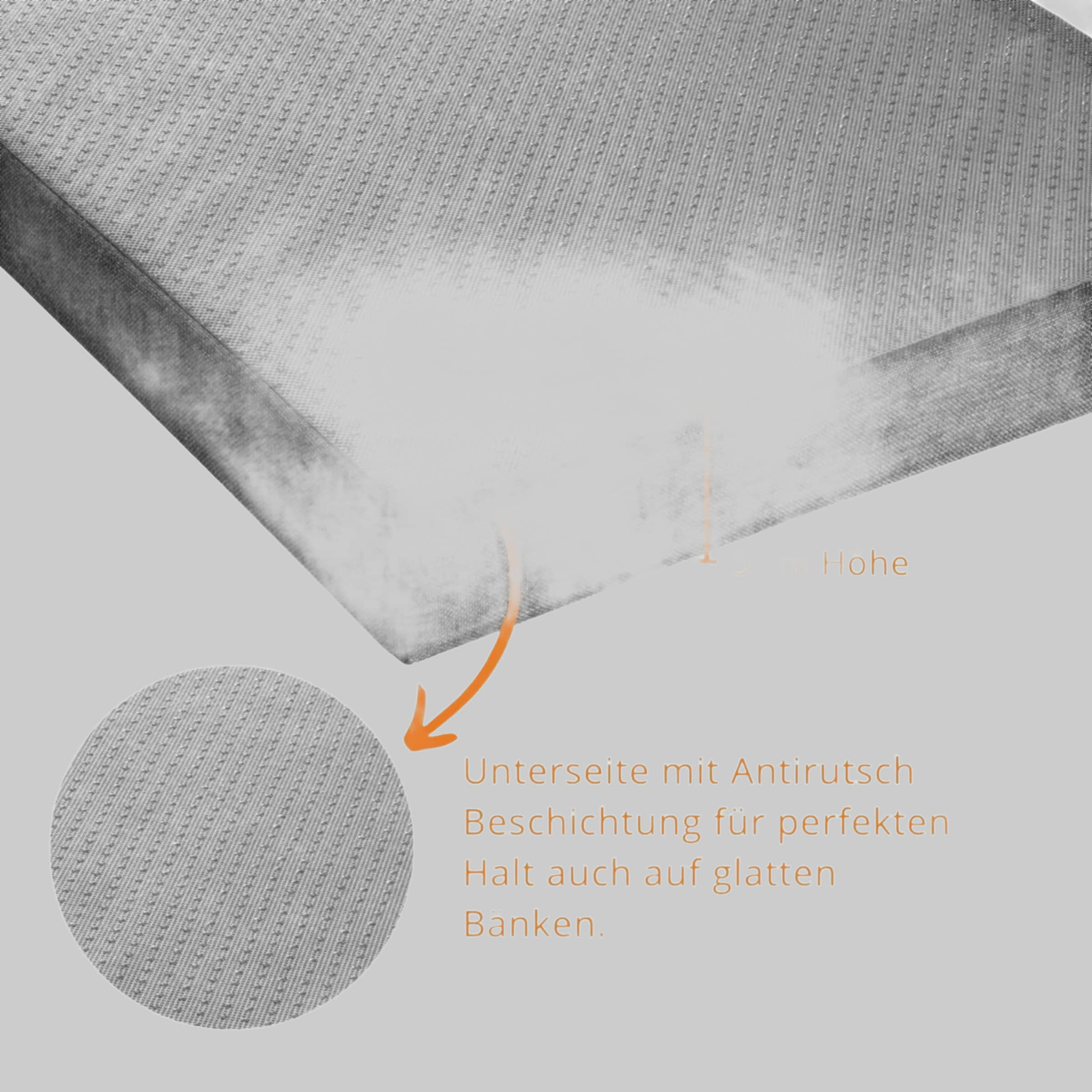 sleepling sleepling Premium Bench Cushion - Dense Woven Sofa Fabric with Anti-Slip Base | Washable Cover | EU-Made Comfort Foam | 120-200cm Width Options dunkelgrau Dekoration