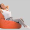 sunnypillow sunnypillow Sitzsack XXL – Premium Gaming Sitzsack mit Styropor-Füllung für Kinder & Erwachsene | Bequem & Stabil Orange Sessel