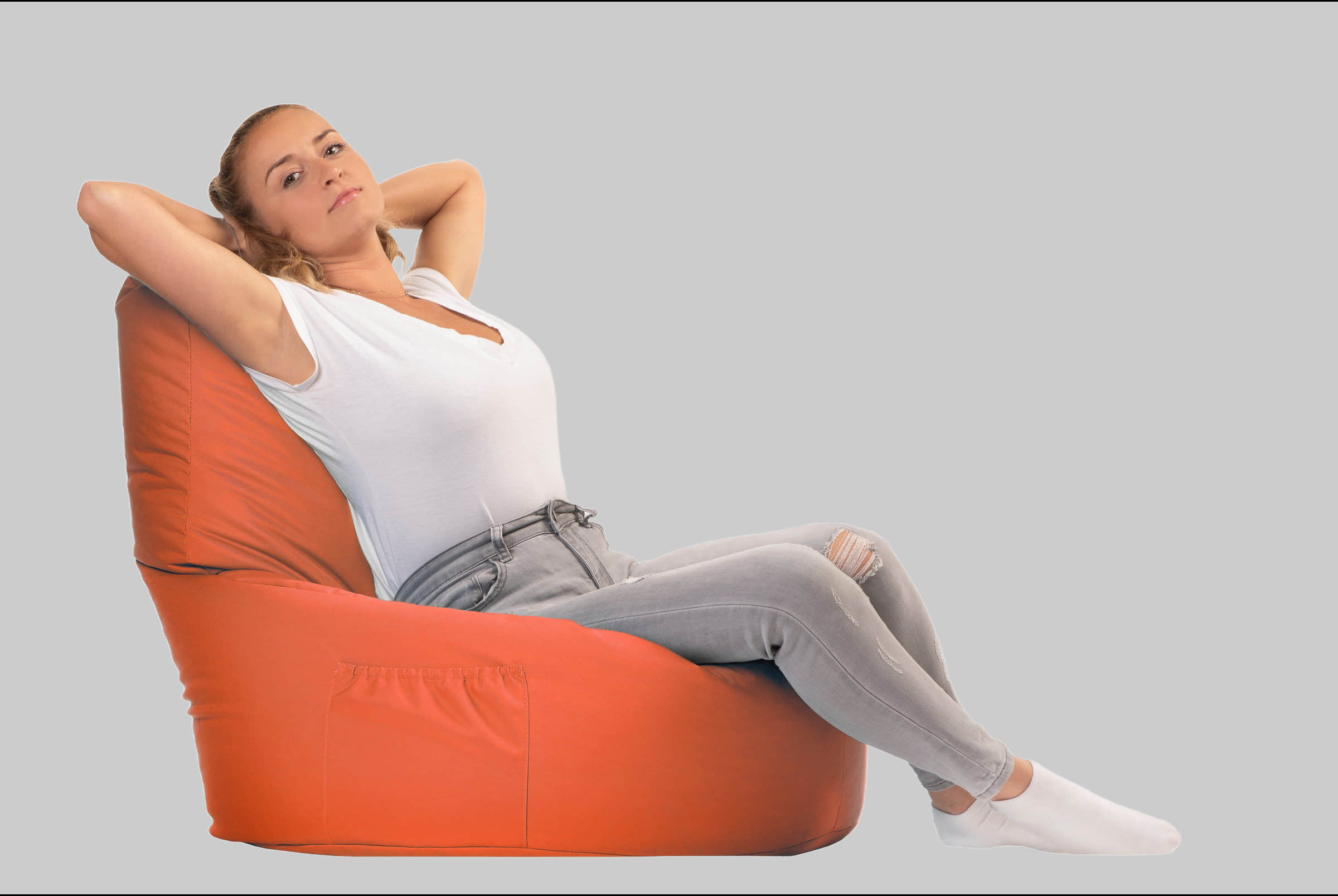 sunnypillow sunnypillow Sitzsack XXL – Premium Gaming Sitzsack mit Styropor-Füllung für Kinder & Erwachsene | Bequem & Stabil Orange Sessel