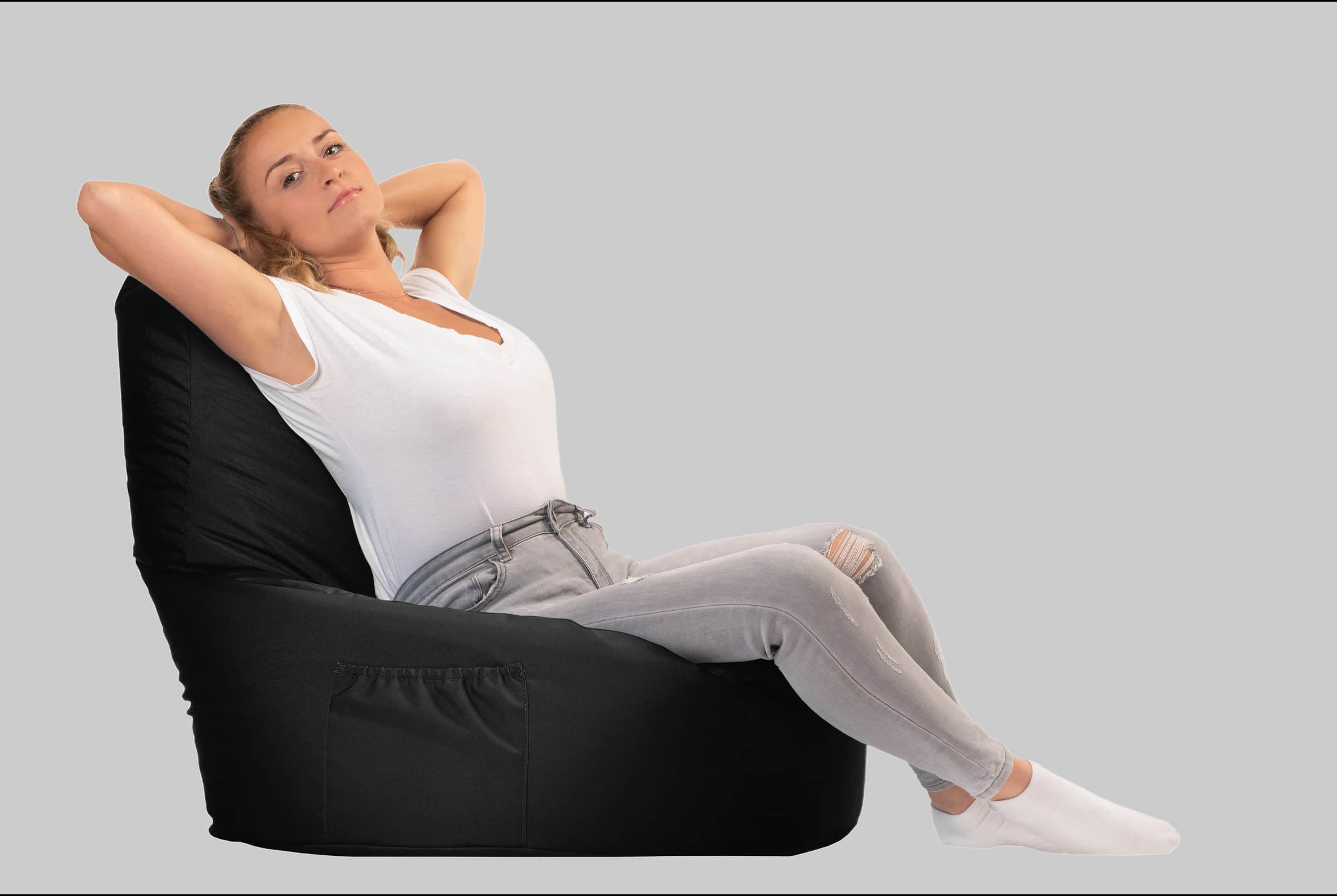 Sessel sunnypillow sunnypillow Sitzsack XXL – Premium Gaming Sitzsack mit Styropor-Füllung für Kinder & Erwachsene | Bequem & Stabil Schwarz