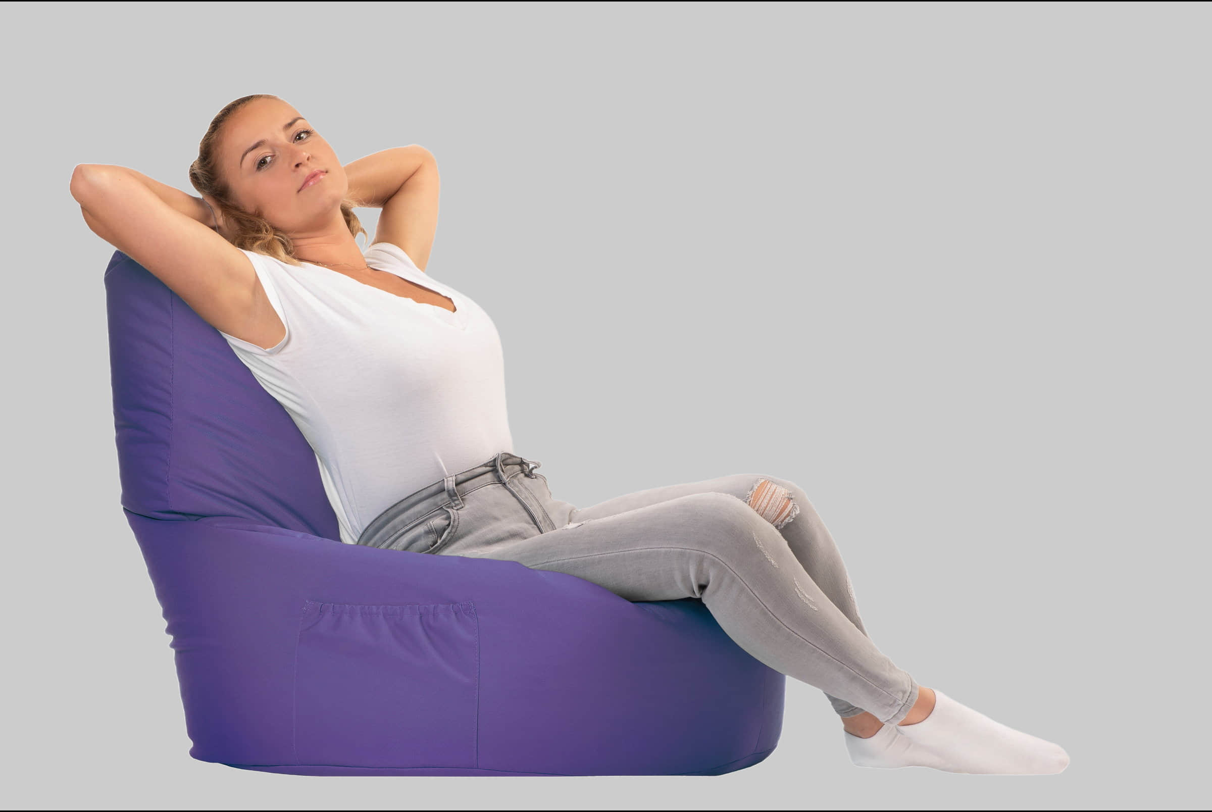 sunnypillow Sitzsack XXL – Premium Gaming Sitzsack mit Styropor-Füllung für Kinder & Erwachsene | Bequem & Stabil Violett sunnypillow Sessel