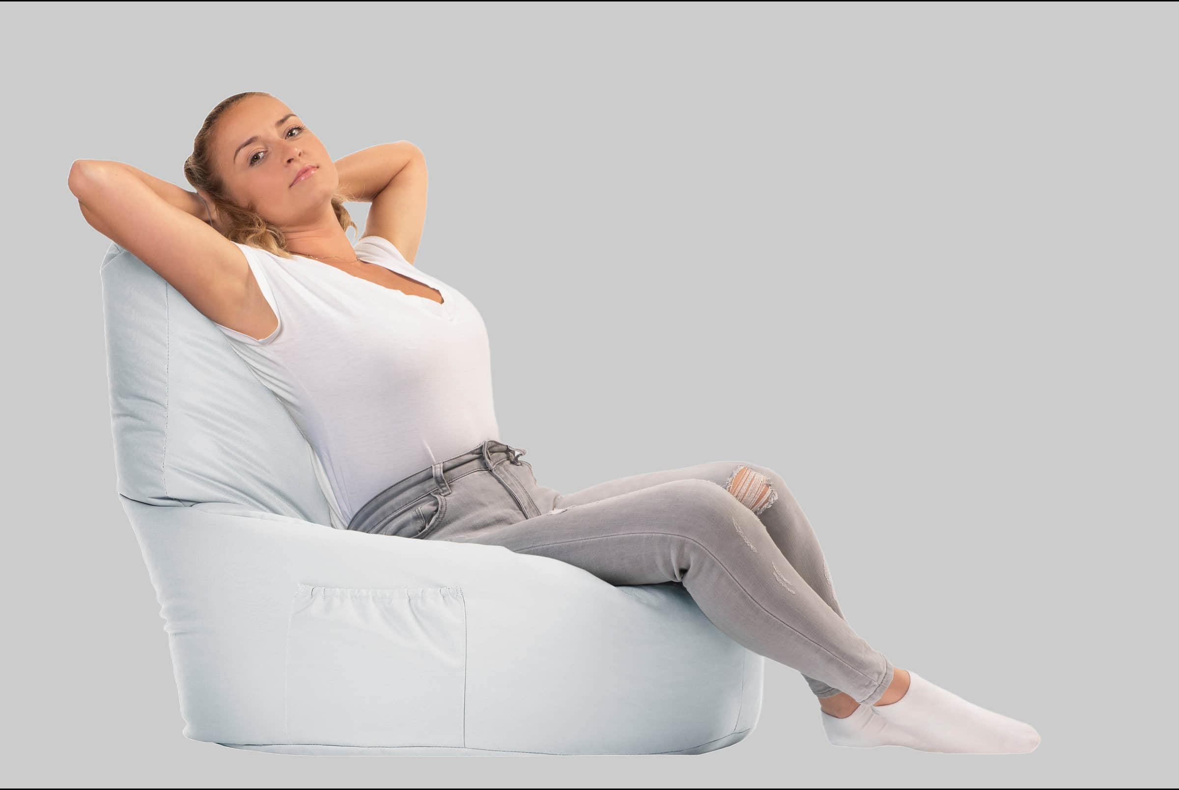 sunnypillow Sessel sunnypillow Sitzsack XXL – Premium Gaming Sitzsack mit Styropor-Füllung für Kinder & Erwachsene | Bequem & Stabil Weiß