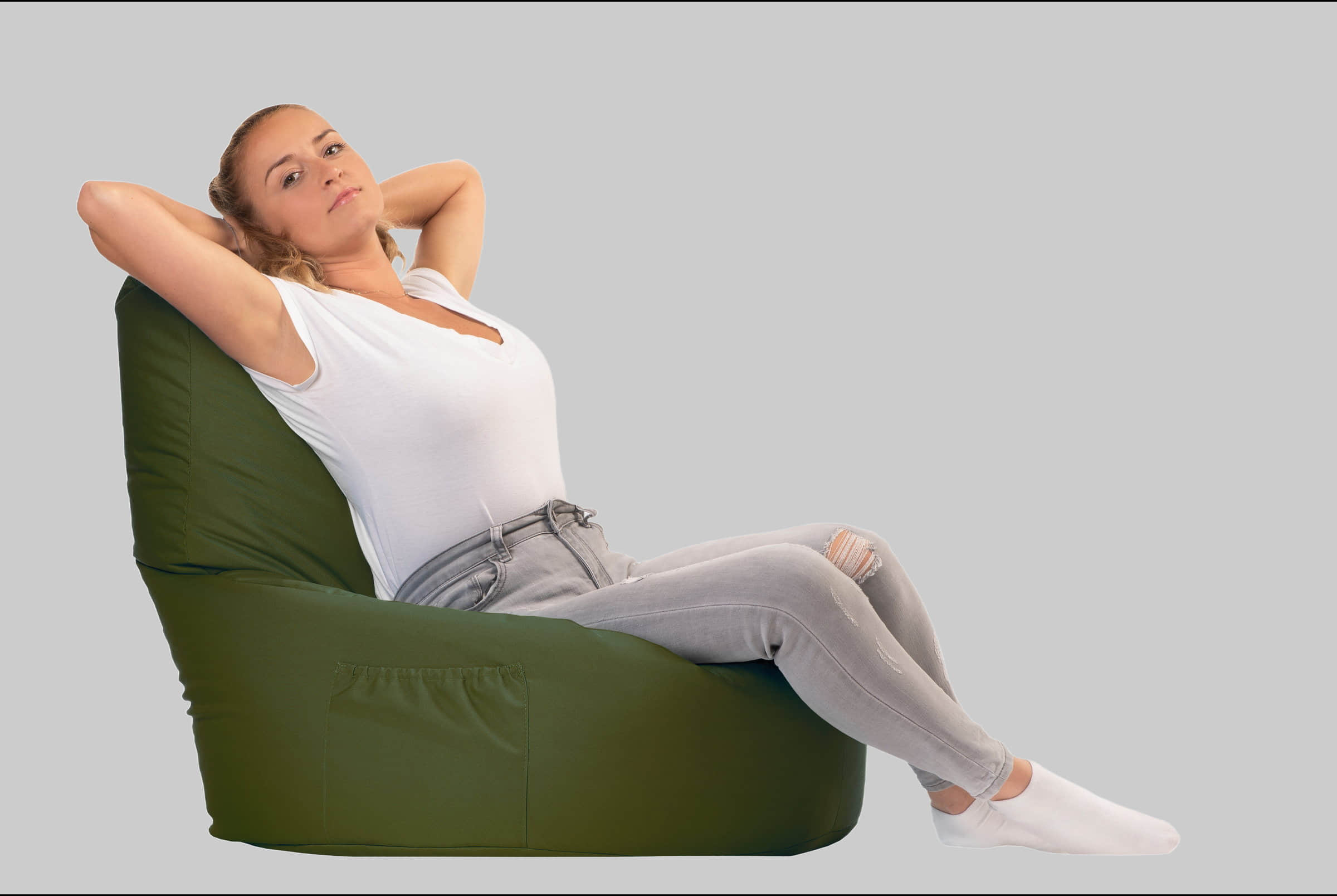 sunnypillow Sessel sunnypillow Sitzsack XXL – Premium Gaming Sitzsack mit Styropor-Füllung für Kinder & Erwachsene | Bequem & Stabil Dunkelgrün