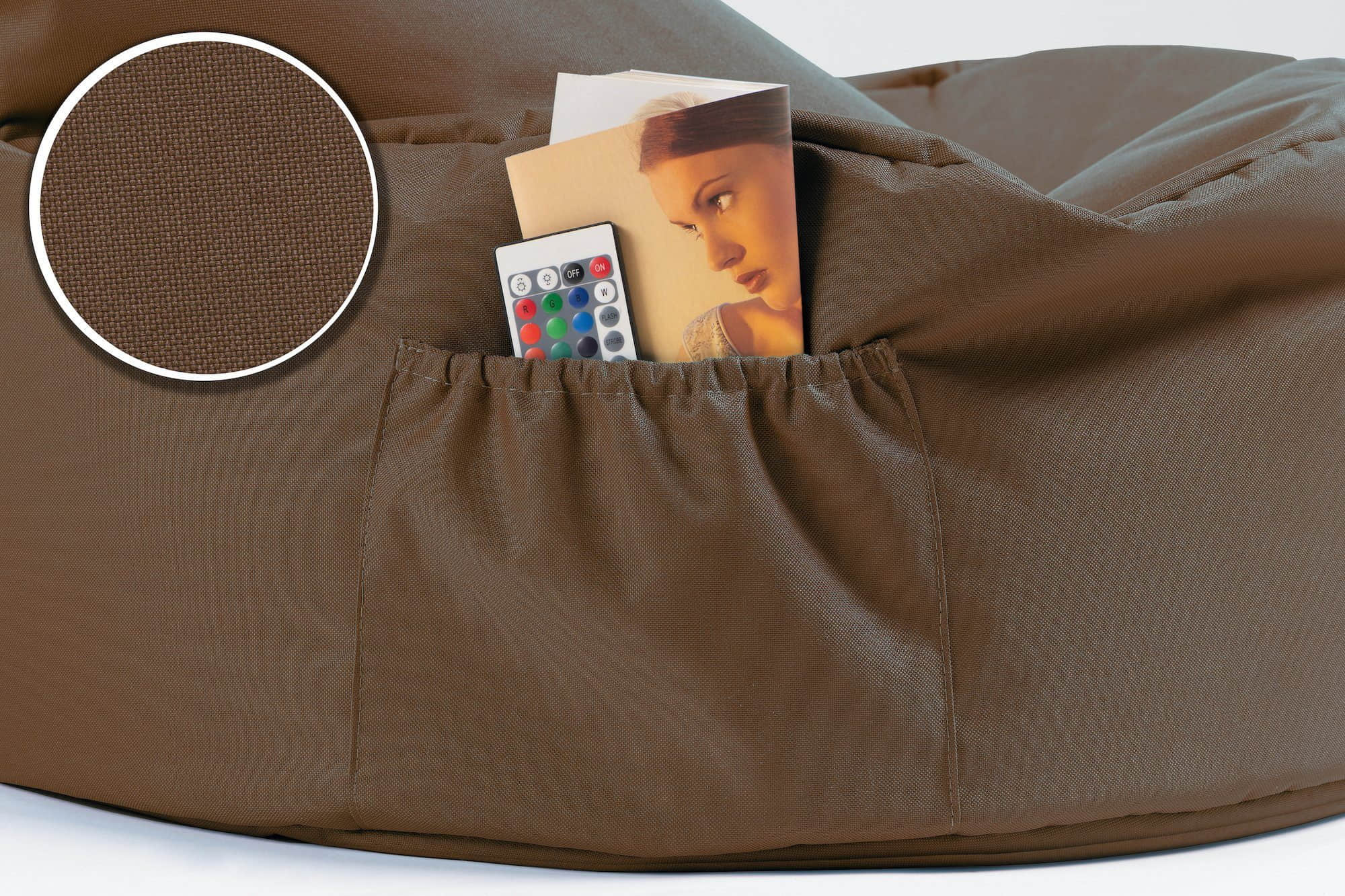 Sessel sunnypillow sunnypillow Sitzsack XXL – Premium Gaming Sitzsack mit Styropor-Füllung für Kinder & Erwachsene | Bequem & Stabil Braun