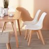 tectake tectake Esszimmerstuhl Set (2er Set) - Gepolsterte Skandinavische Stühle mit Massivholzbeinen für modernes Esszimmer | 120 kg Traglast | Einfache Montage weiß Stühle